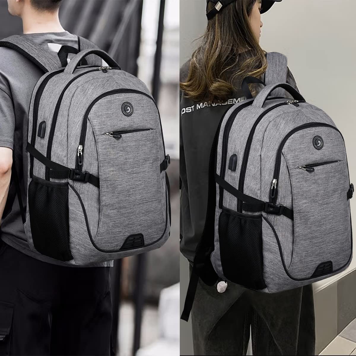 SHRRADOO Anti Theft Laptop Backpack Travel Backpacks with Large, Grey