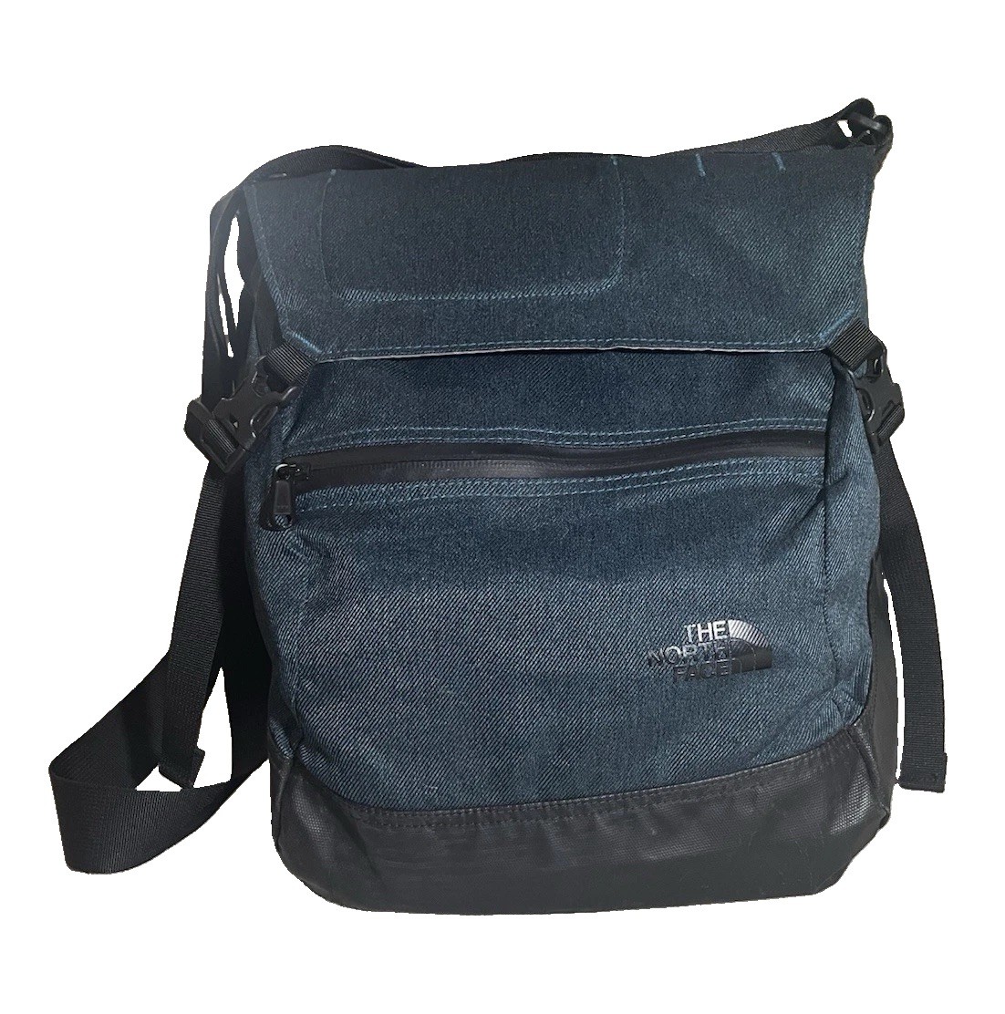 The North Face Messenger Bag Denim-Look Laptop Satchel Urban Commuter
