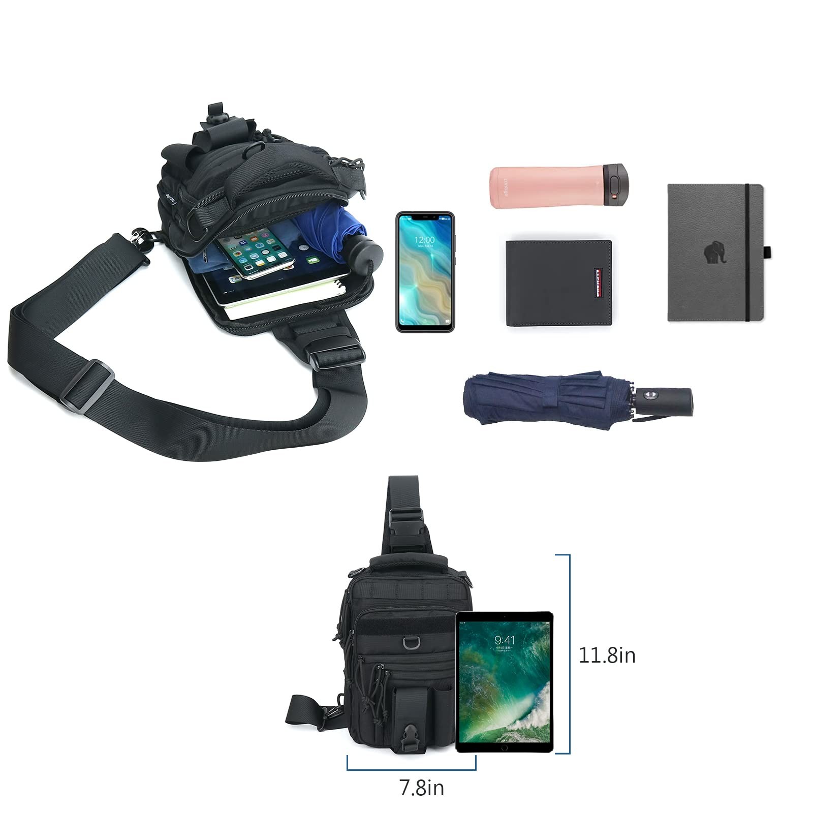 Dual Holster Chest Bag Concealed Carry Sling Crossbody Tactical Convertible B…