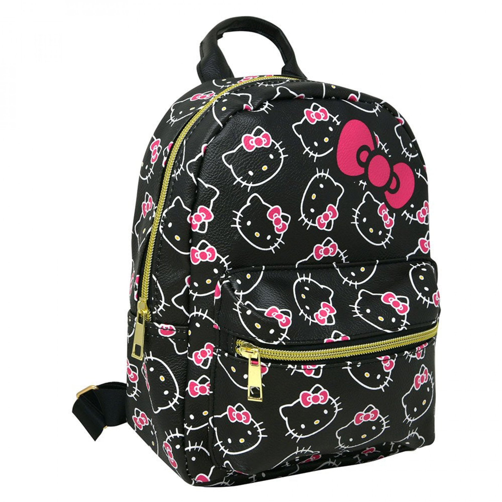 Hello Kitty Face Collage and Bows 10″ Mini Backpack Black