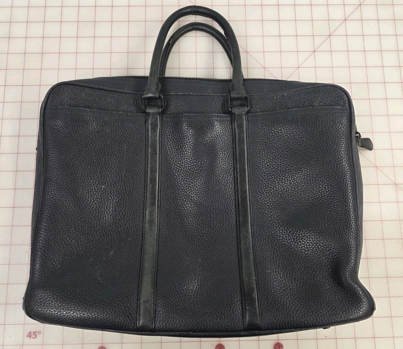 Coach Men’s Business Bag Metropolitan Brief Navy/Black Leather 57781 Worn