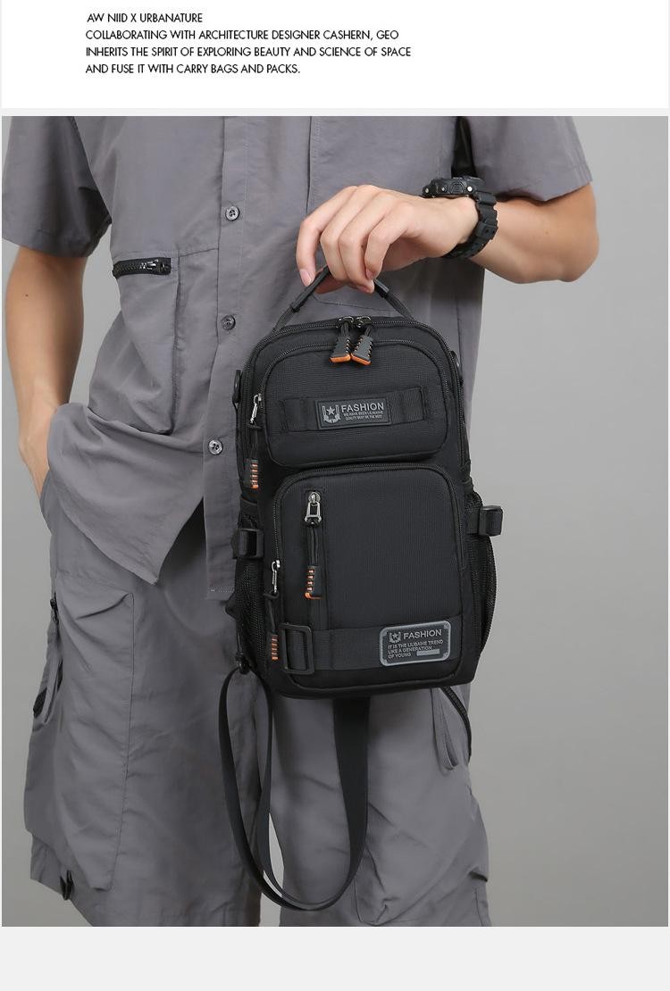 Men’s Oxford Chest Waist Pack Crossbody Bag Casual Fashion Handbag Male Travel
