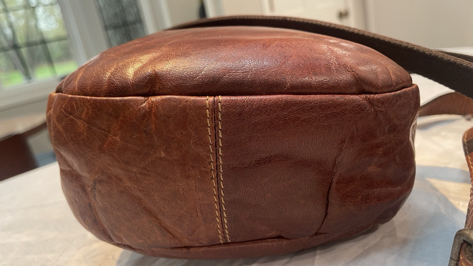 Jack Georges vintage Brown Leather Messenger Bag 9×9