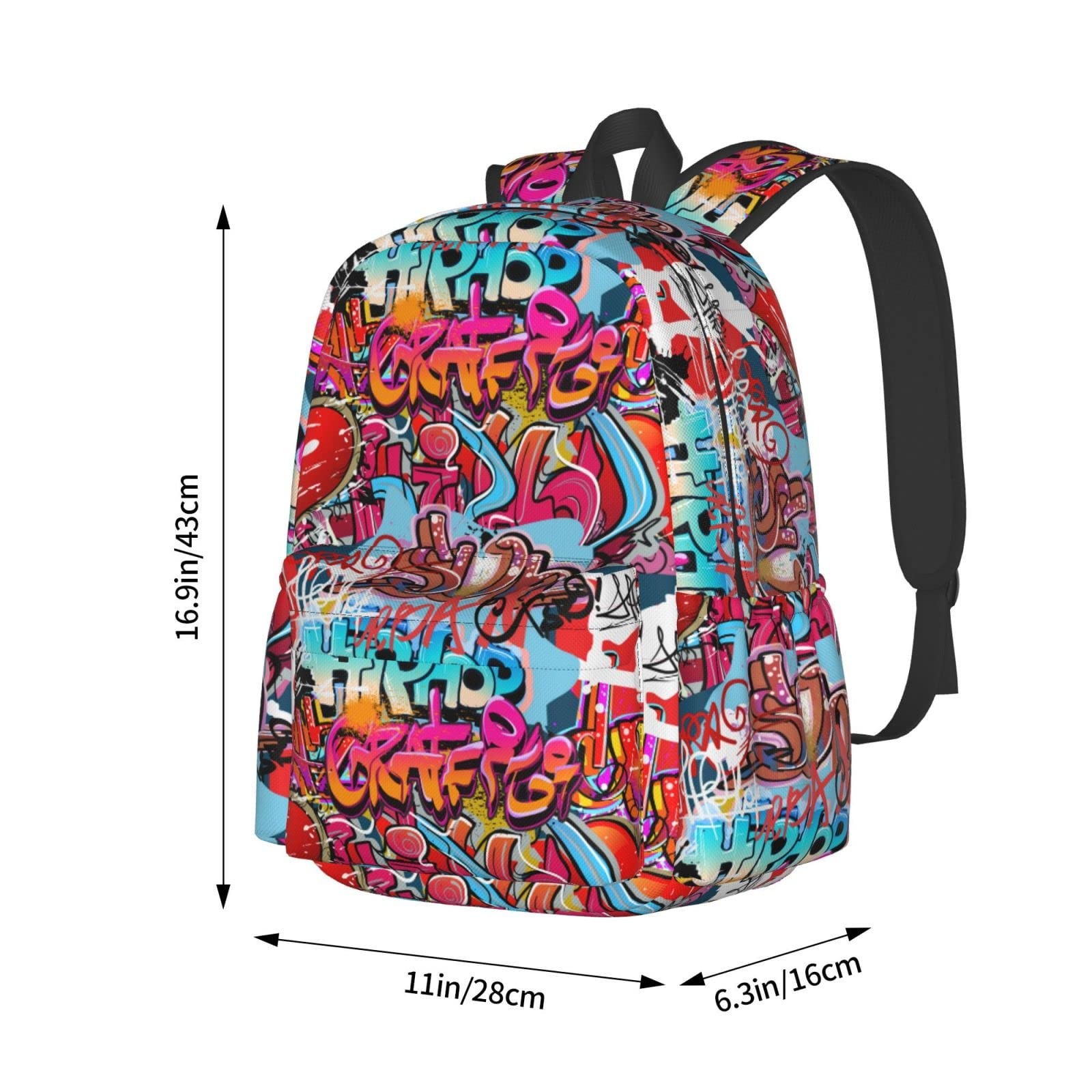 Daily Backpack Graffiti Wall, Hip Hop Art Backpacks Travel Laptop Daypack 17 …
