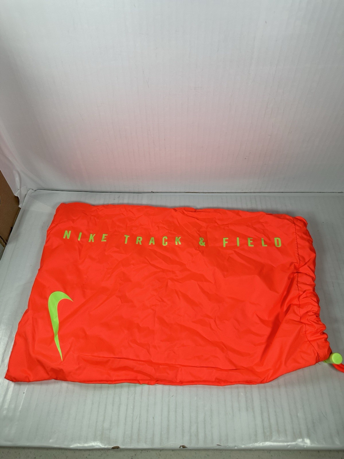 Nike Track And Field Bright Orange Nylon Drawstring Storage Shoe Bag 16.5″x11.5″