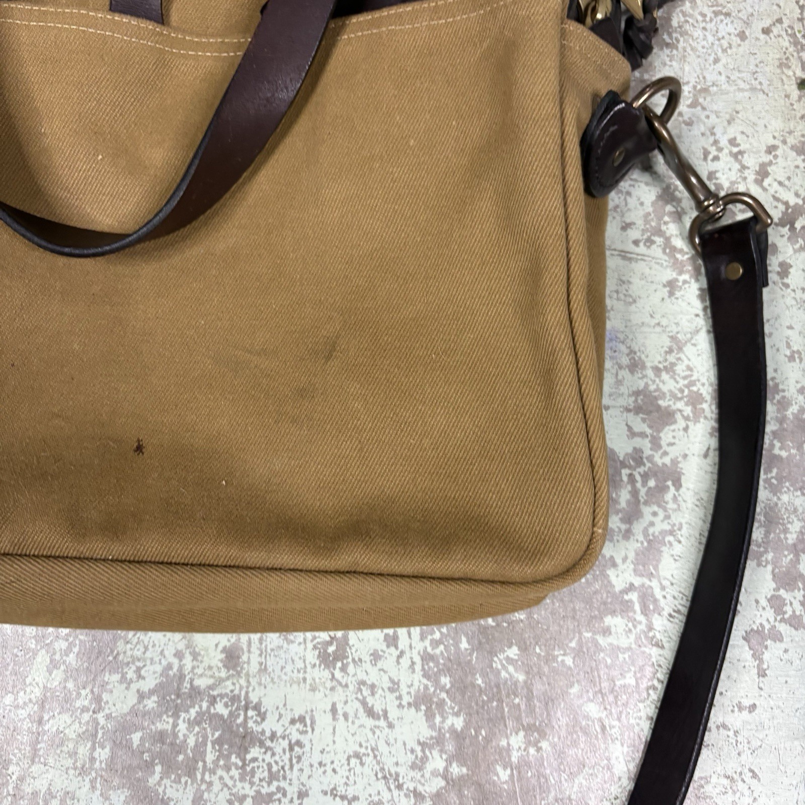 CC Filson 257 Brown Twill Briefcase/Messenger Bag USA Made Rugged Canvas Outdoor