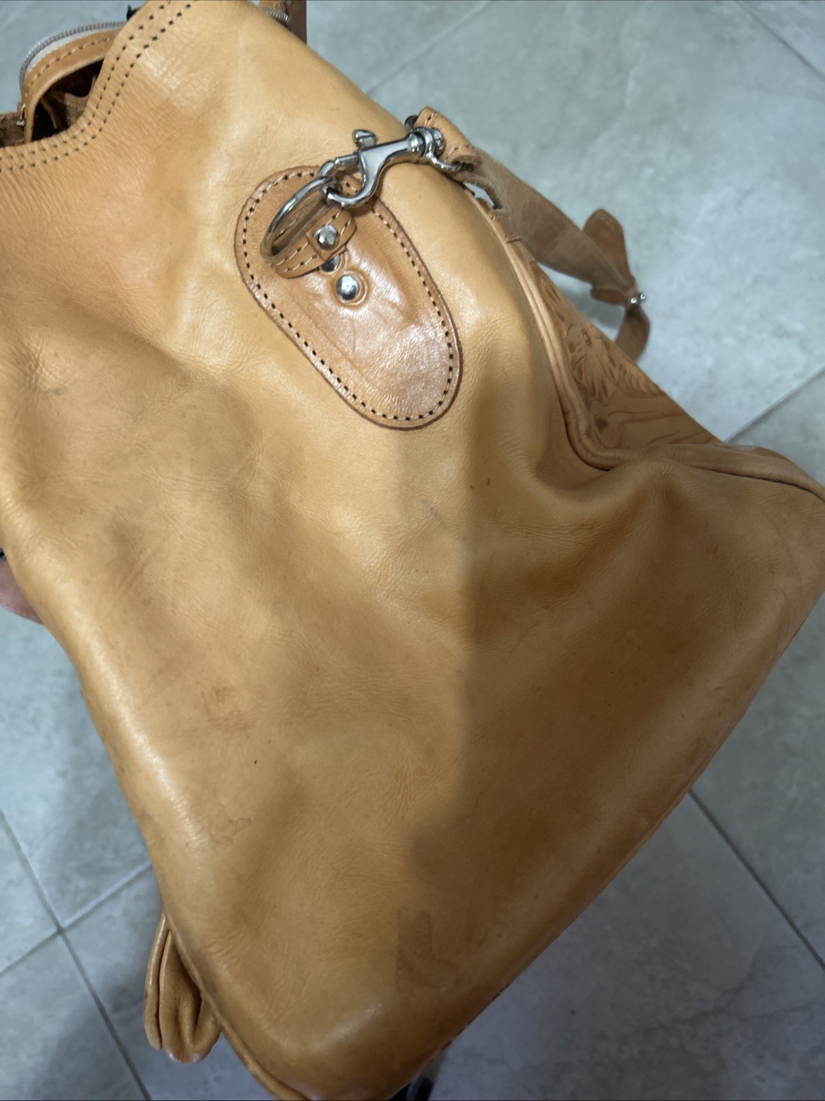 Force Ten West Genuine Leather Bag Authentic Hand stamped Design Handmade