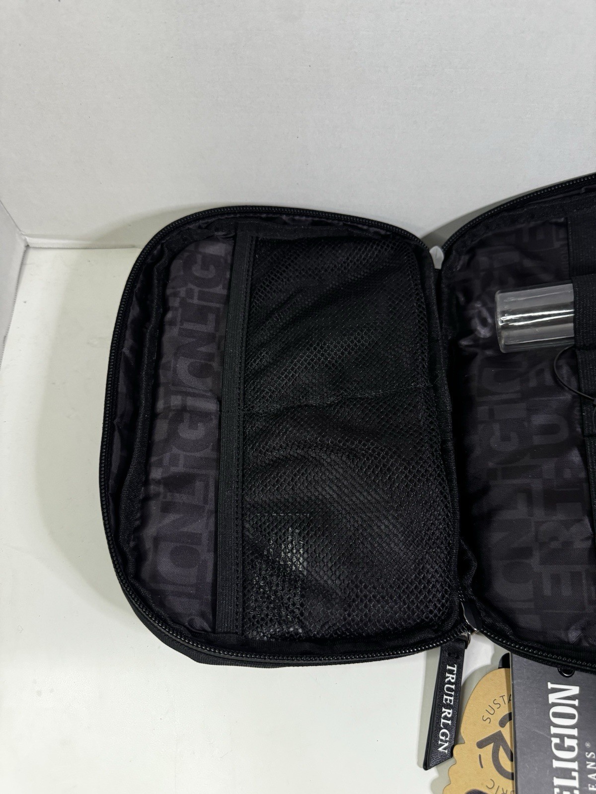 True Religion Tech Kit Small Travel Cable Toiletry Bag Black NWT NEW RARE