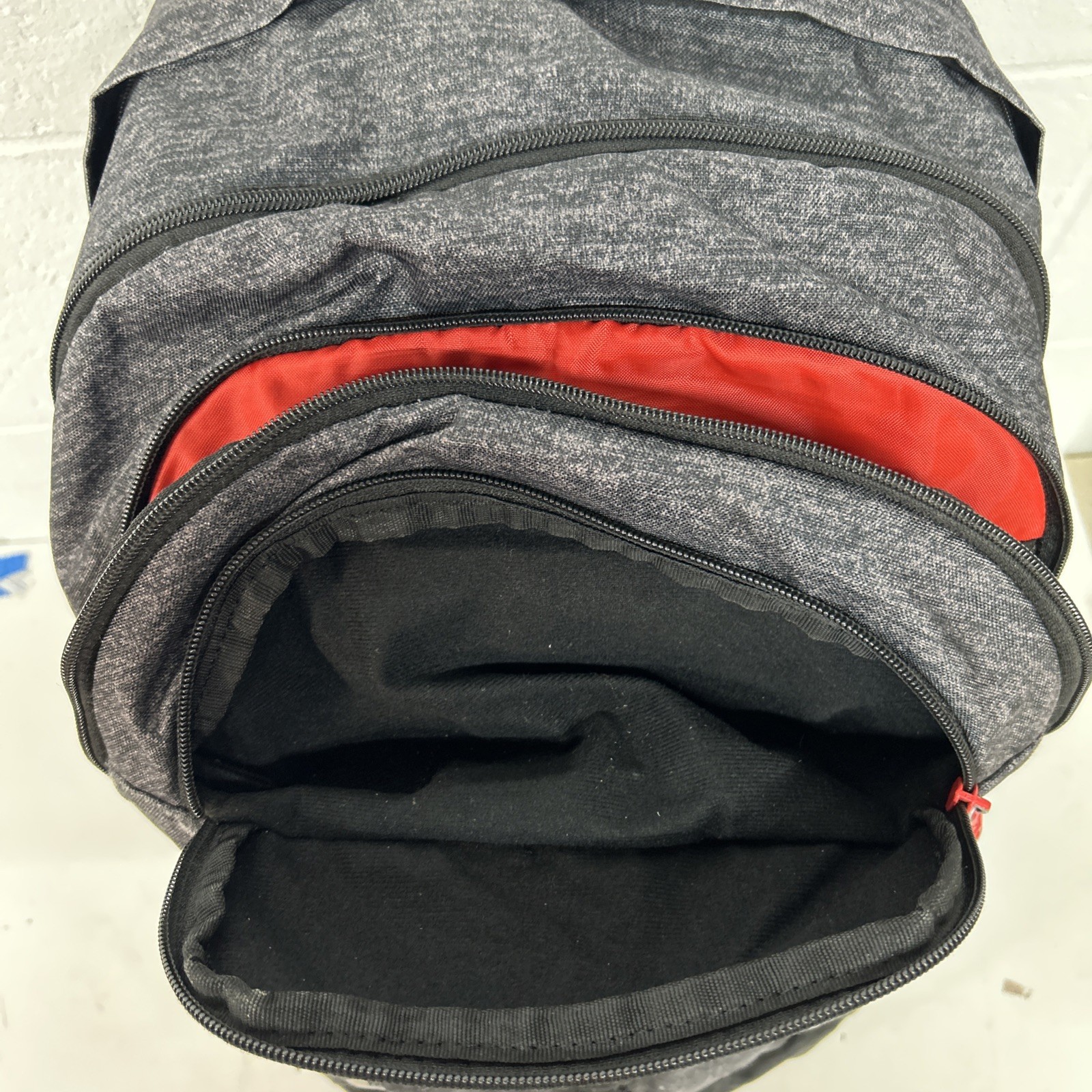Adidas Prime 6 School Backpack Grey/Black Orange 5 Zipper 20″ Laptop Sleeve