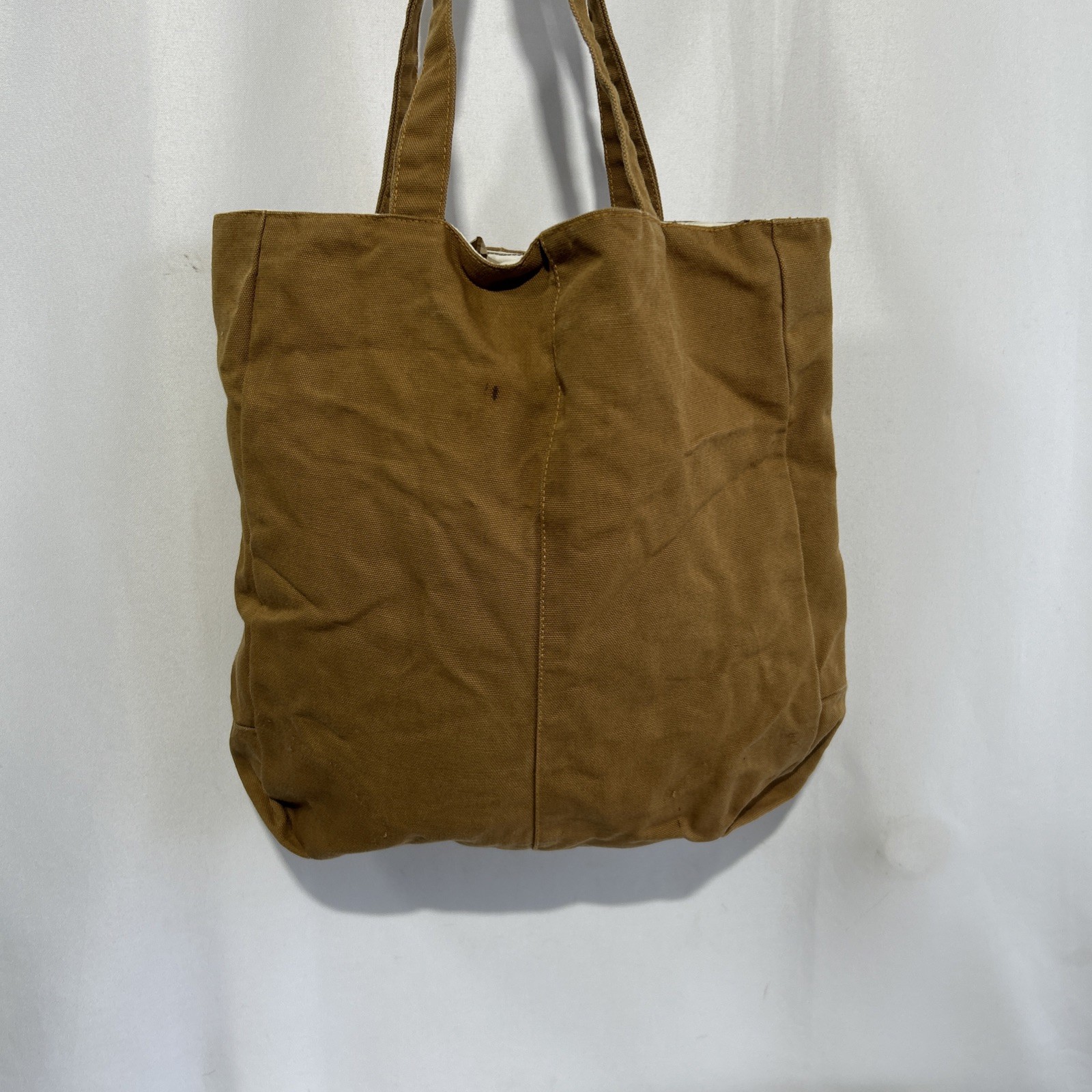 Carhartt Brown Tote Bag Front Pocket Logo Patch Workwear