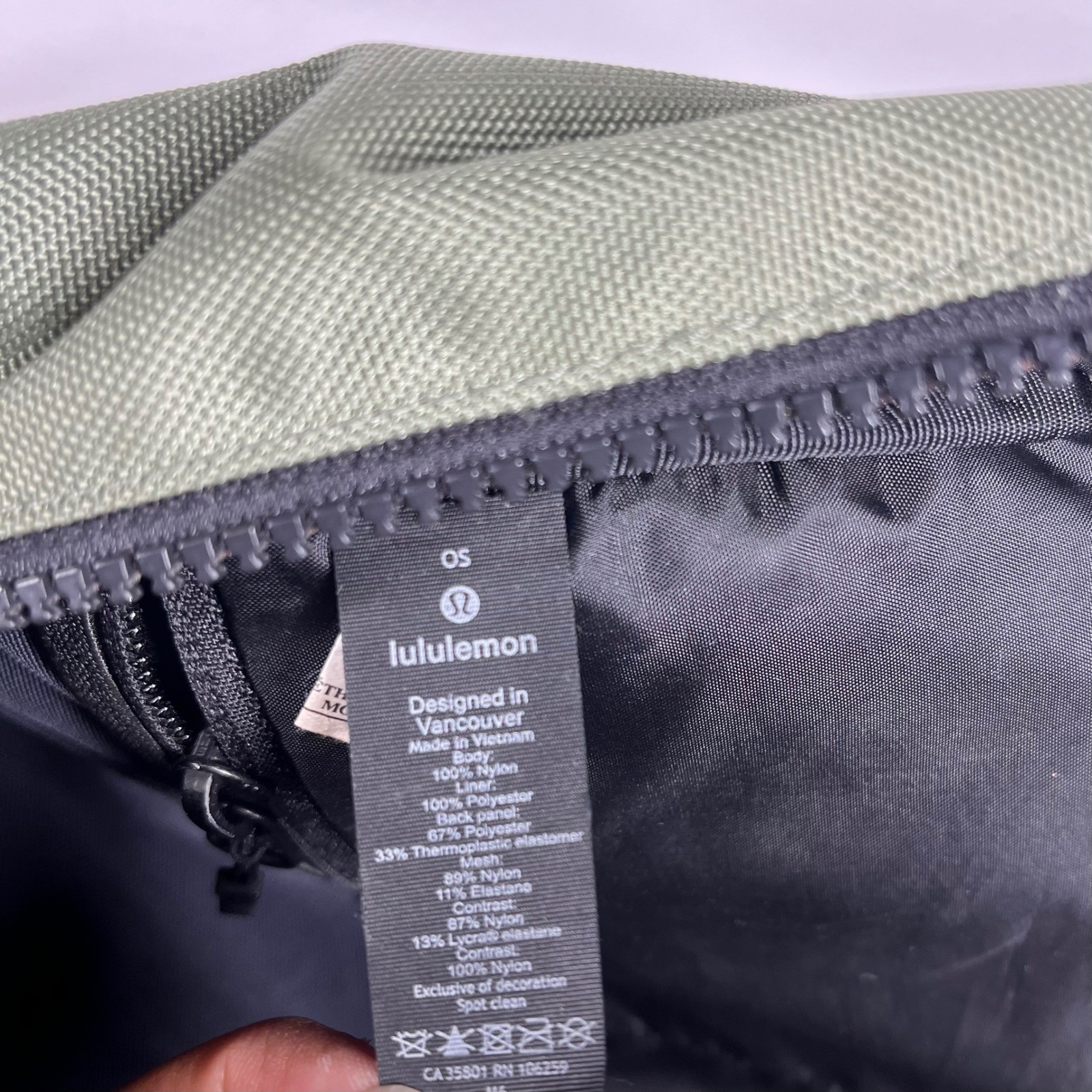 Lululemon Cruiser Backpack Sage Green Olive Multi Pocket Commuter Bag OS