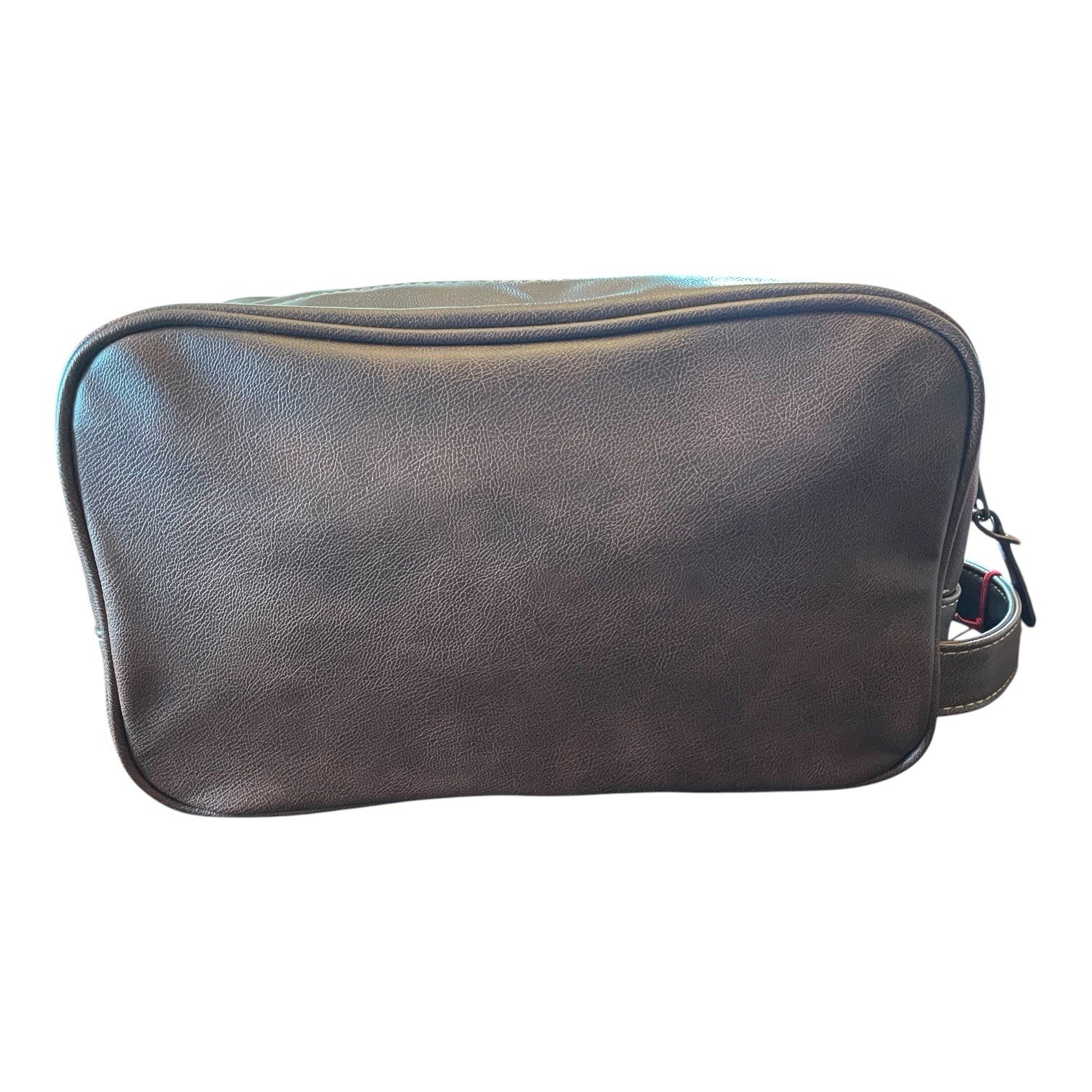 Levi Strauss Travel Kit Toiletry Bag Brown PU Leather Inner Pocket Front Pocket