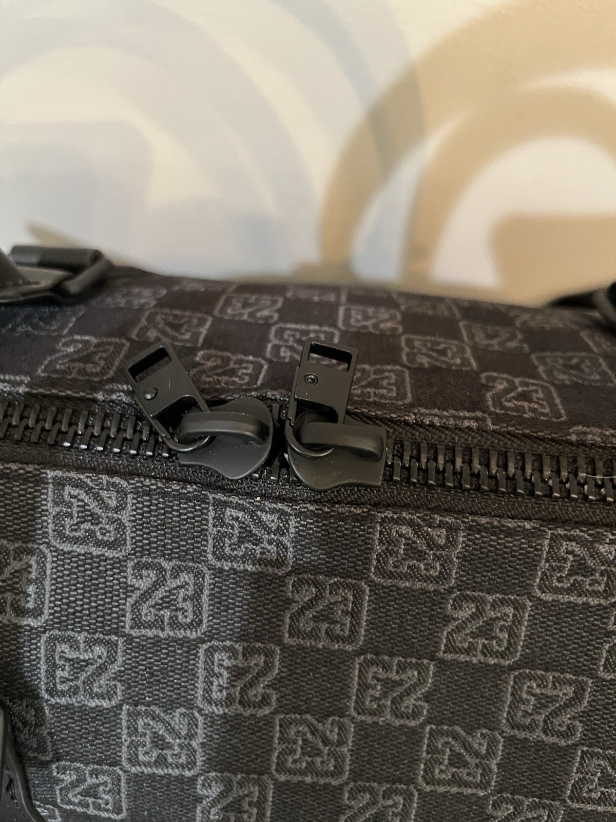 Nike Air Jordan Monogram Duffle Bag 25L Black Jacquard Travel Weekender Gym