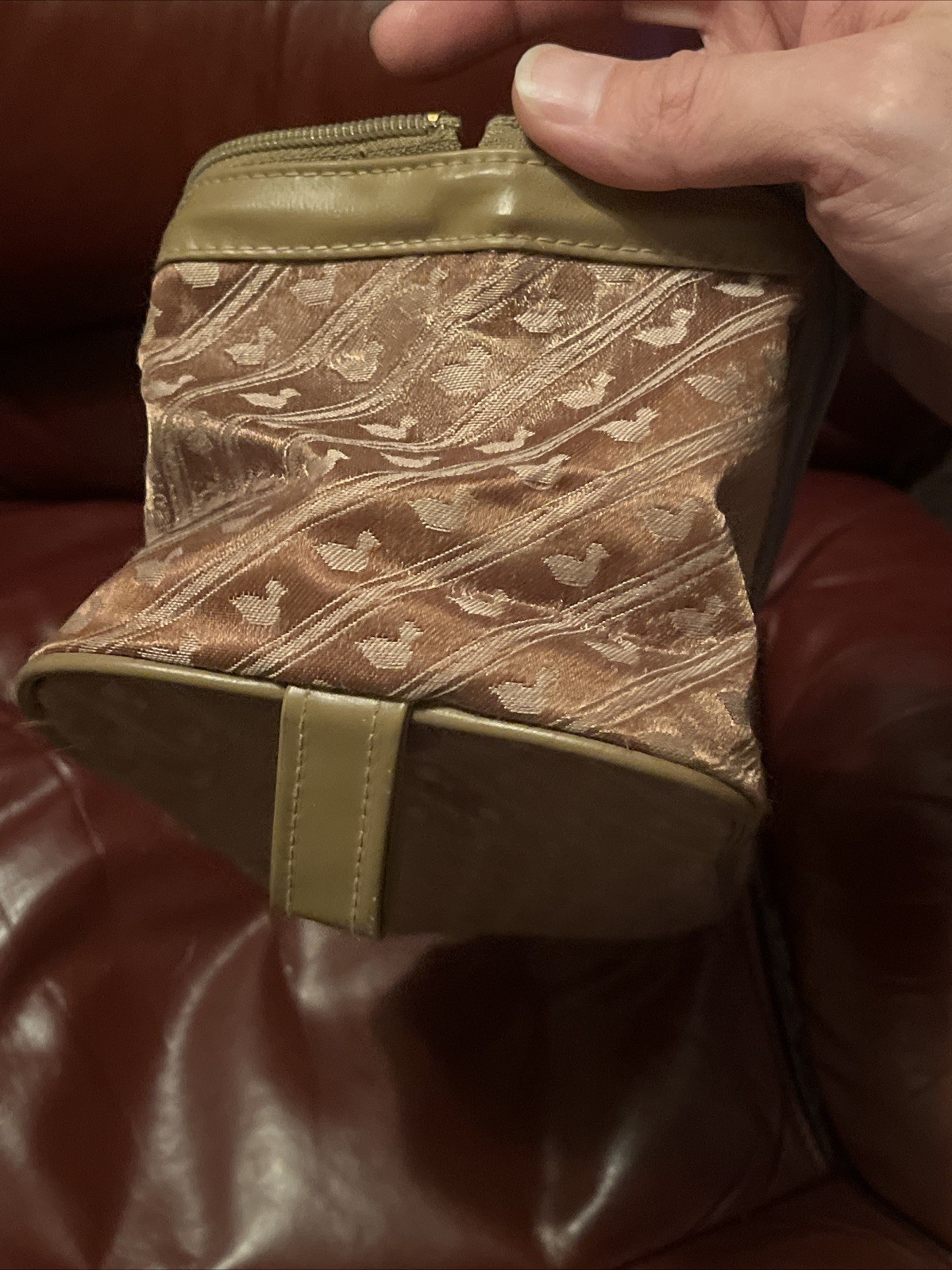 VINTAGE Avon Tan Brown Ducks Toiletry Shaving Bag Mens Travel Bag rare