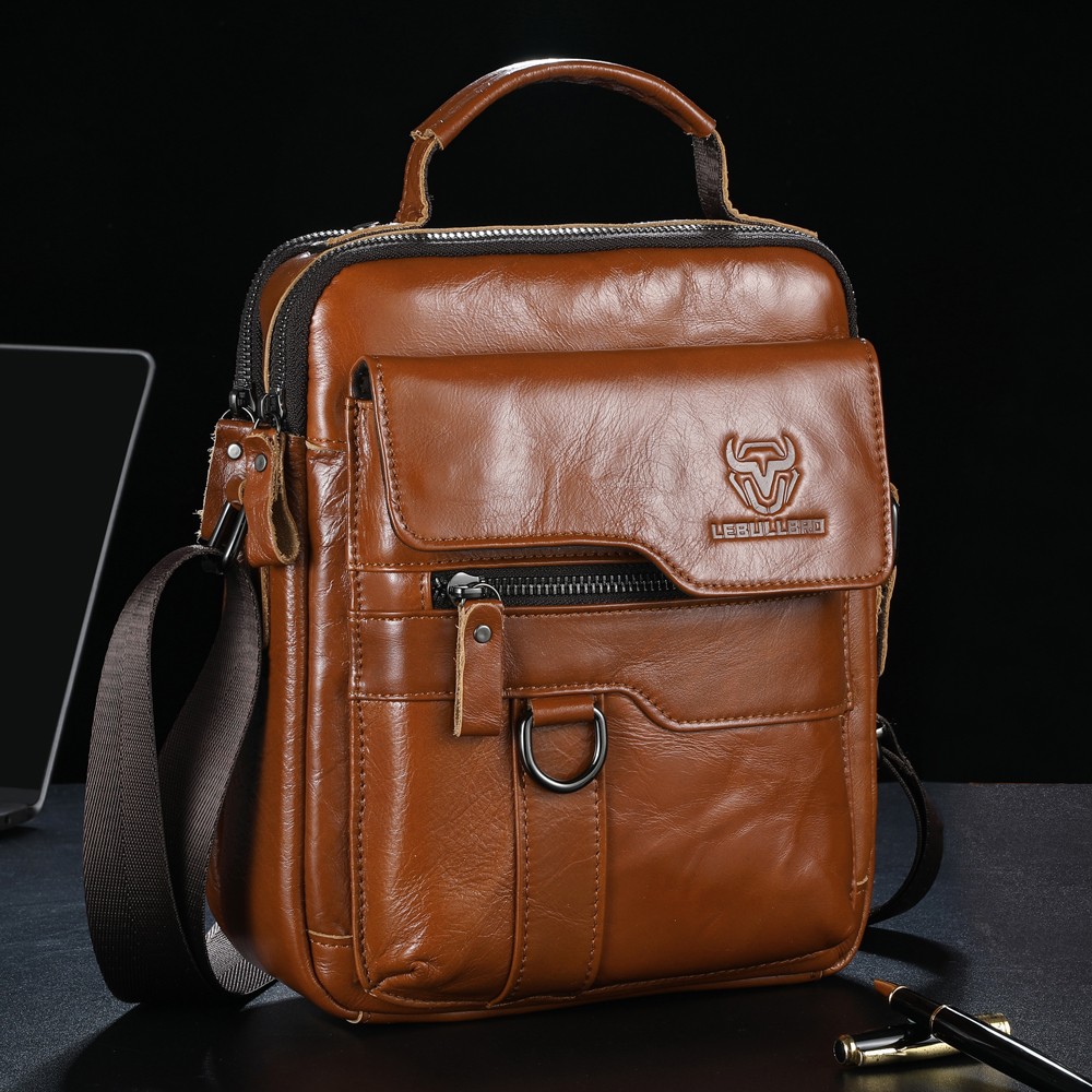 Men’s Shoulder Messenger Bag Business Genuine Leather Handbag Outdoor Sport Bag