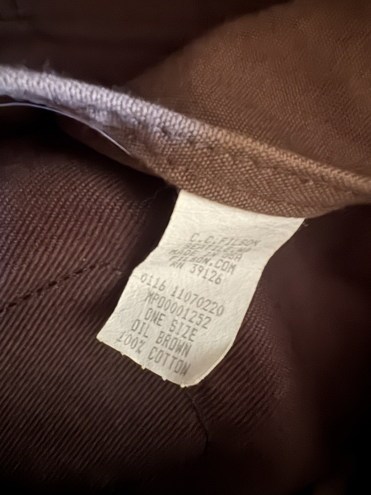 FILSON Dark Brown Twill SMALL Duffle #220 Shoulder Strap Leather Trim 💥
