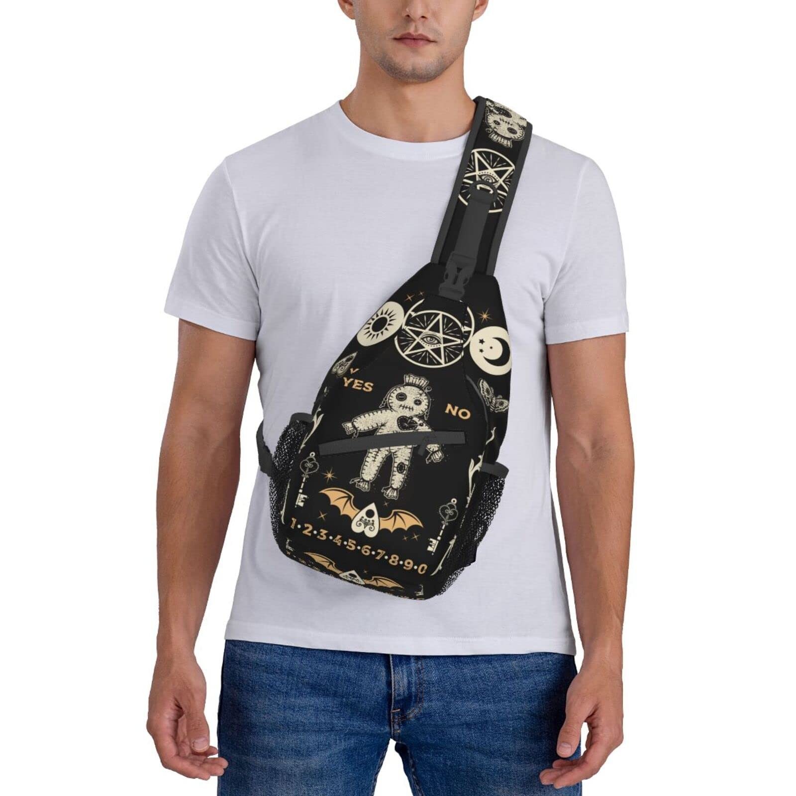 BCQJNB Goth Coffin Horror Gothic Sling Backpack Crossbody Shoulder Bag Travel…
