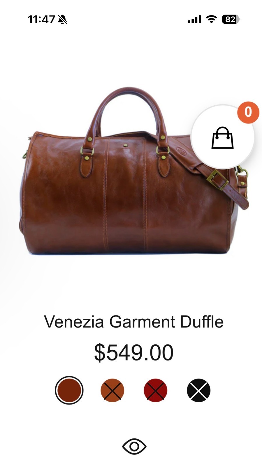 Pre-Owned Floto Venezia Garment Duffle Leather Bag 21 inches