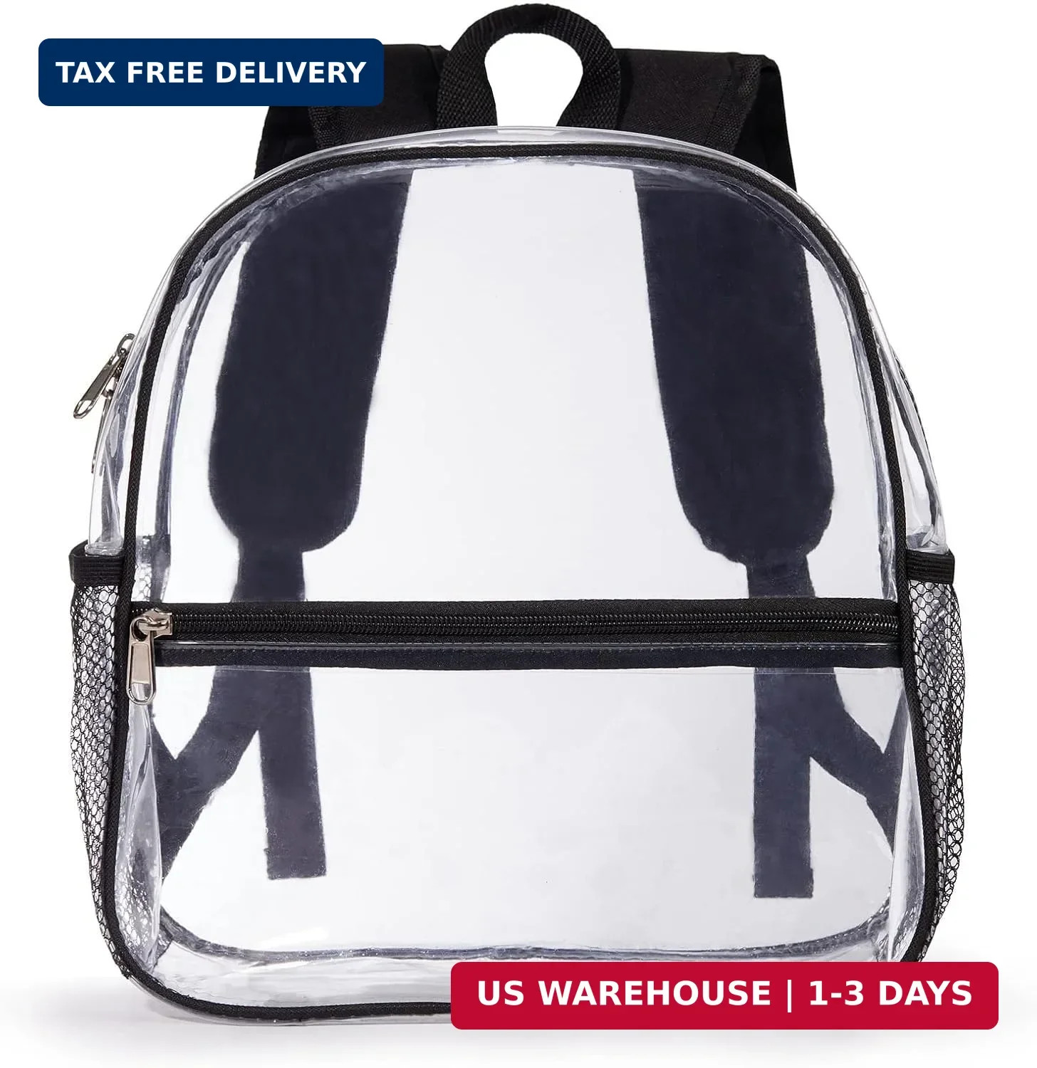 ZJIE Clear Mini Backpack 12x12x6 Stadium Approved Clear Backpacks Transparent Ba