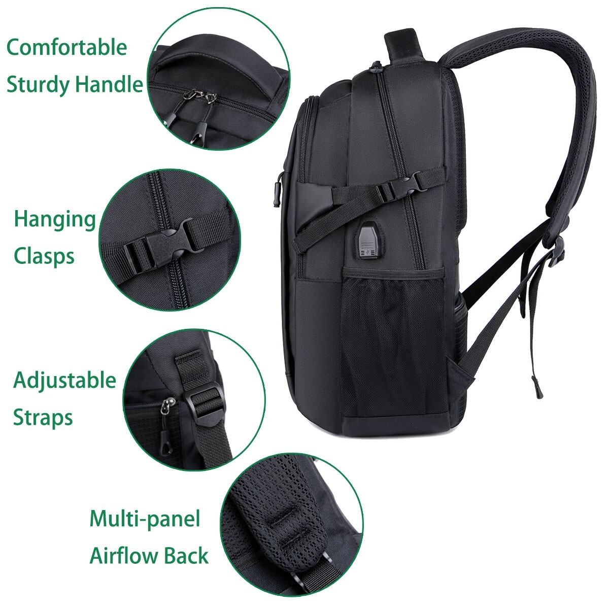 Travel Large Durable Backpack Rucksack Laptop School Book Zipper Bag Men Women