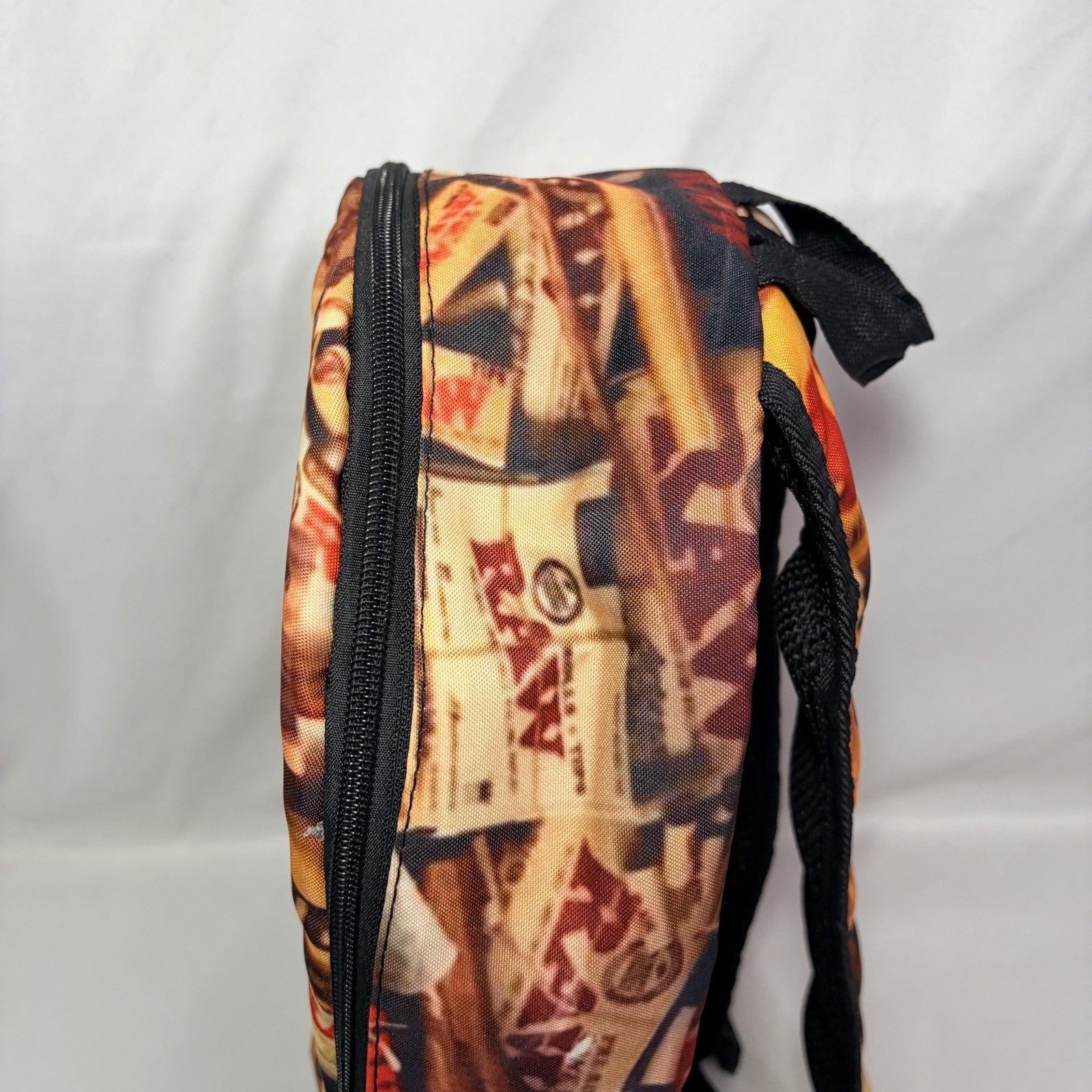 RAW Smoking Paper/Cones Branded Collage Logo Image Zipper Backpack New
