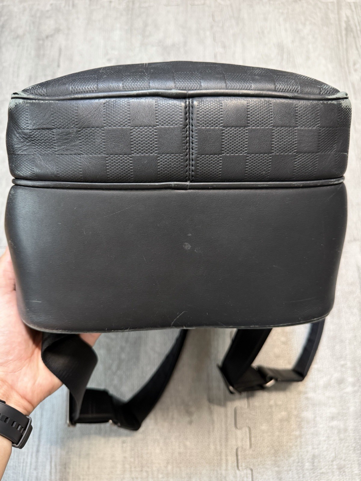 Louis Vuitton Michael NM Backpack Damier Infini Leather, Black, Worn