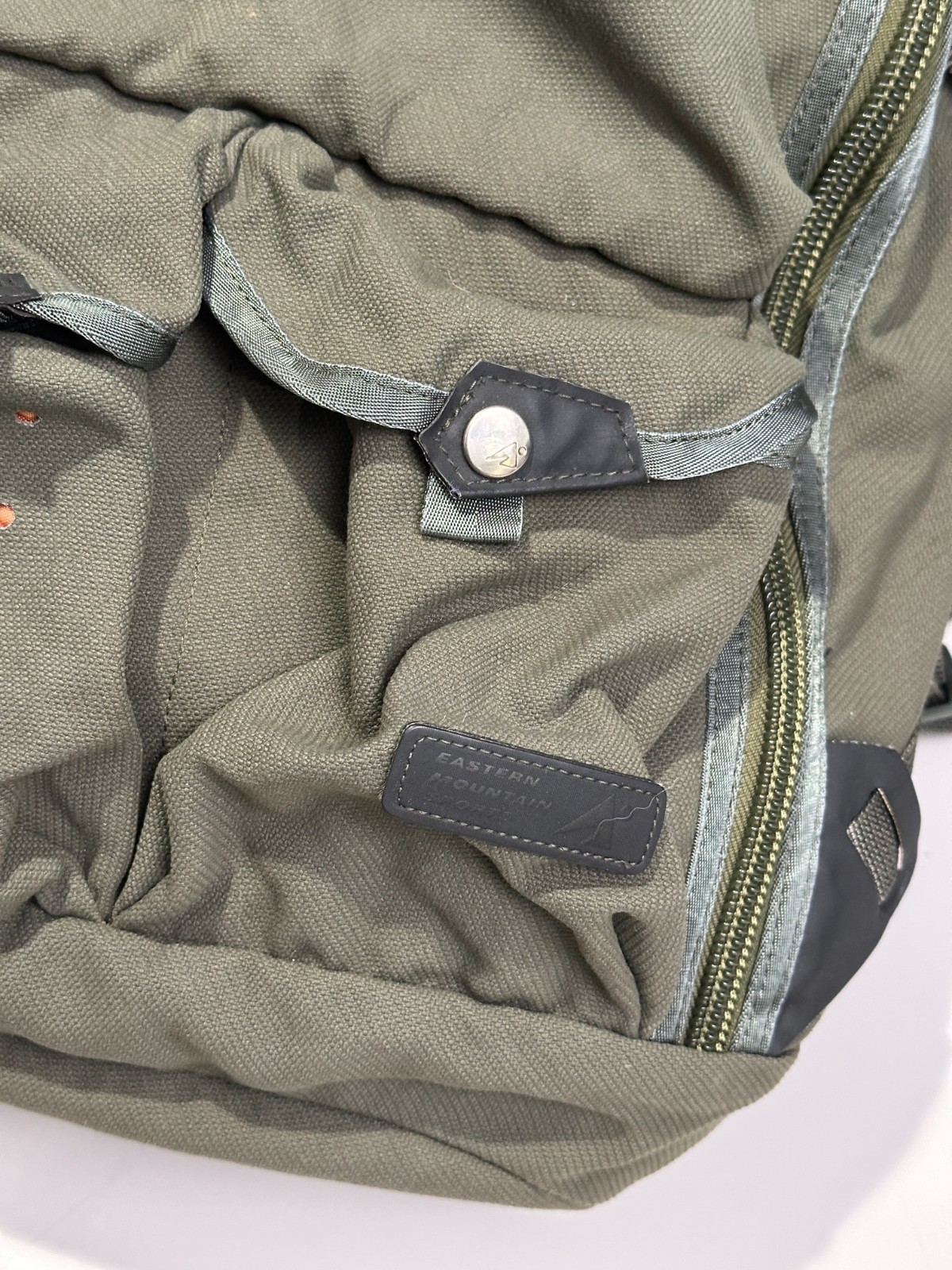 EMS Eastern Mountain Sports 100% Nylon Olive Green Multi-Pocket Pack Backpack
