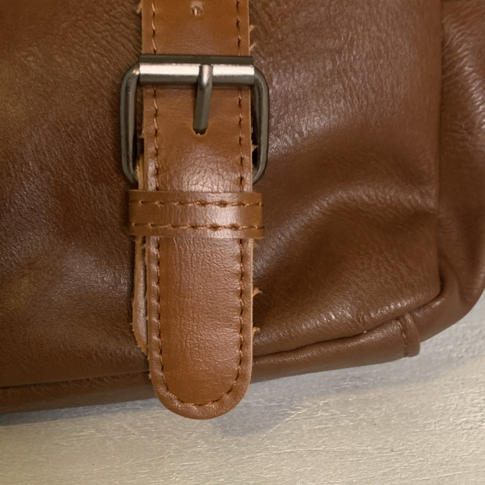 LXY Brown Men’s Backpack Buckle Flap Magnetic Snap Zip Pockets Adjustable