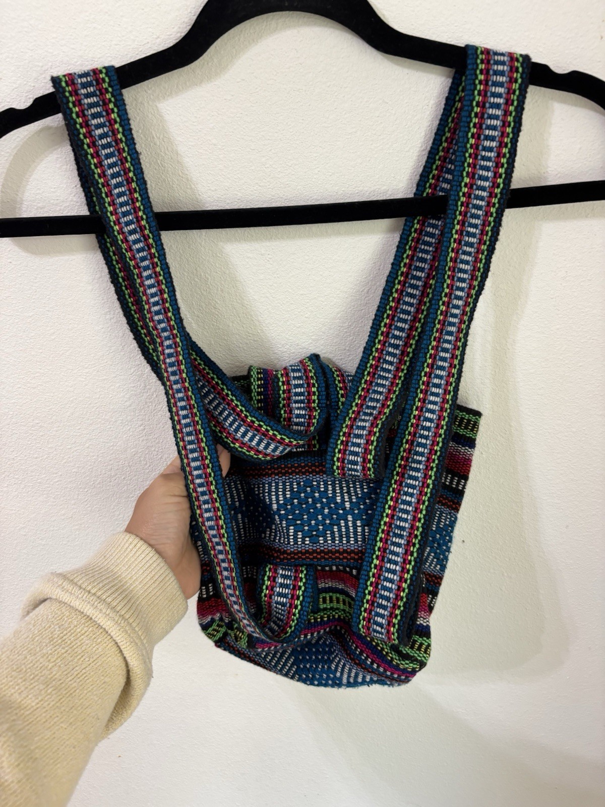 Baja Joe Pinzon Mexican Backpack Woven Baja Bag Aztec Multicolor 8 in- Festival