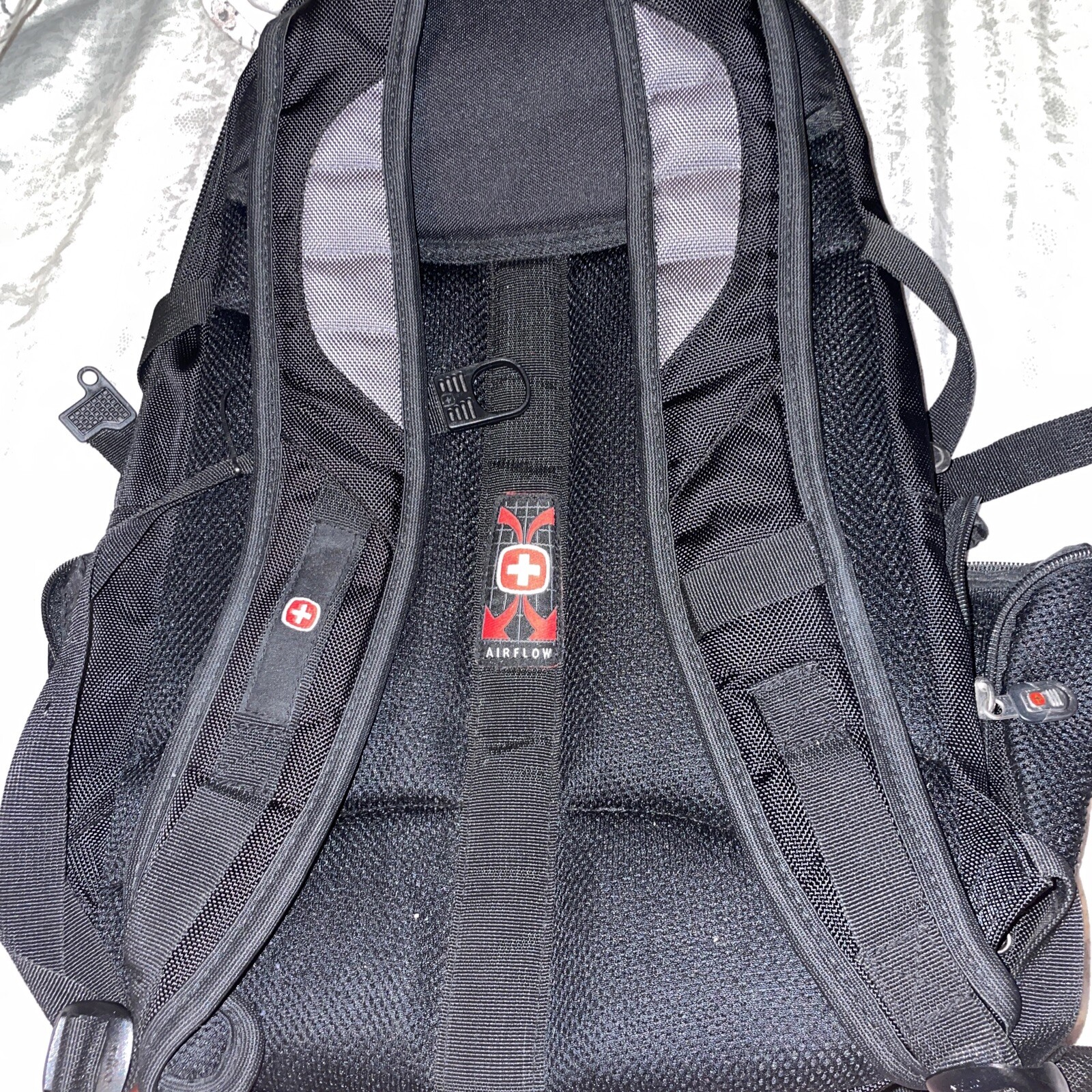 Swiss Gear Black/Gray Backpack School Travel Heavy Duty Padded Laptop Air Flow
