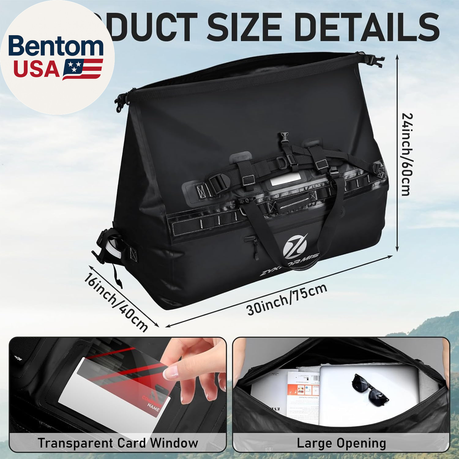 Waterproof Duffle Bag, Large Marine Dry Bags, Heavy Duty Adventure Travel Bag fo