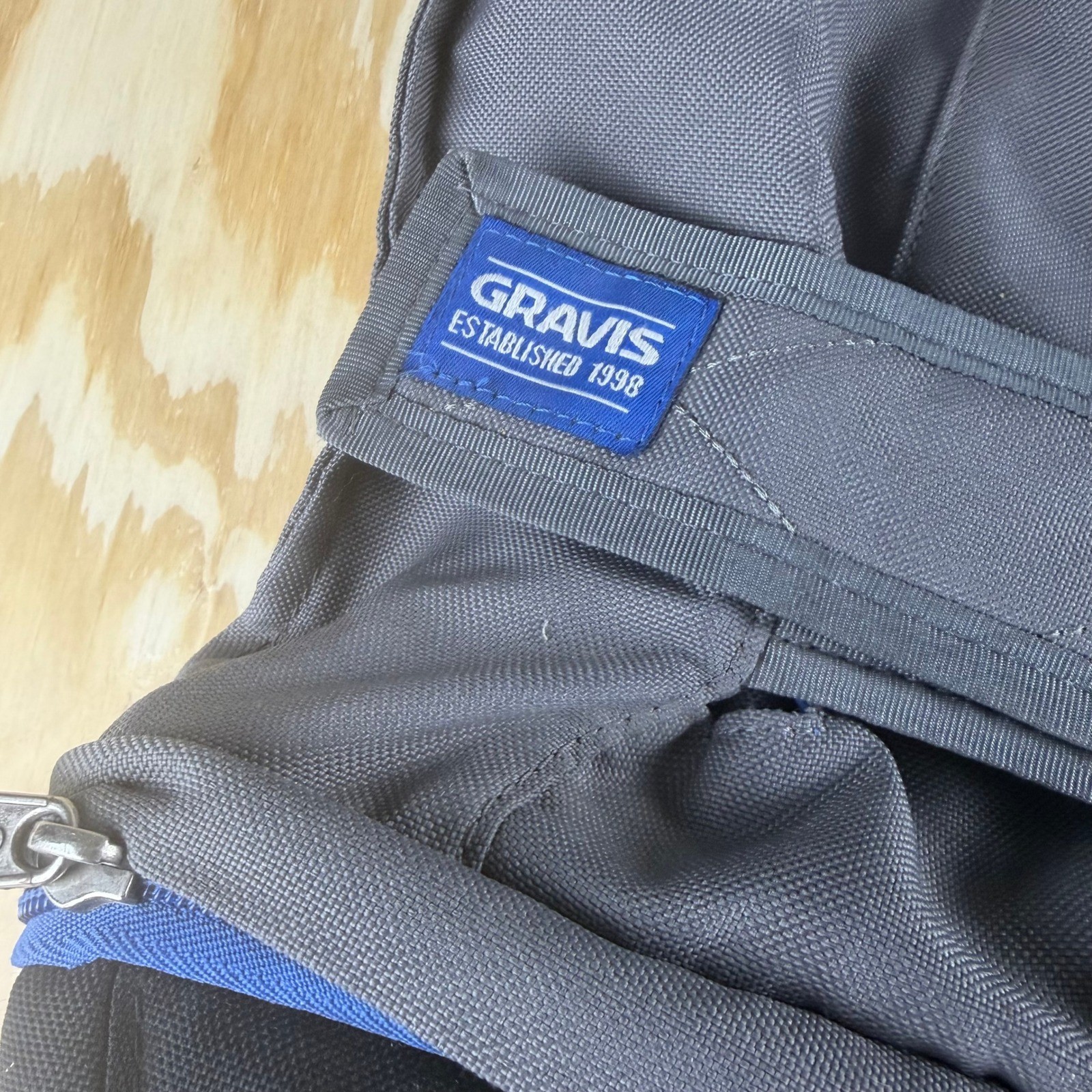 Gravis Skateboard Backpack Grey Black Blue Board Straps Padded Laptop Sleeve