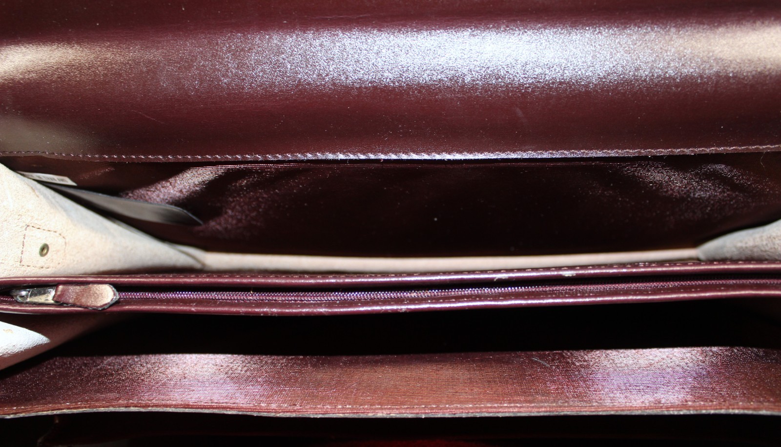 Vintage Leather Attache Briefcase Burgundy Folio Laptop Locking Bag 90s