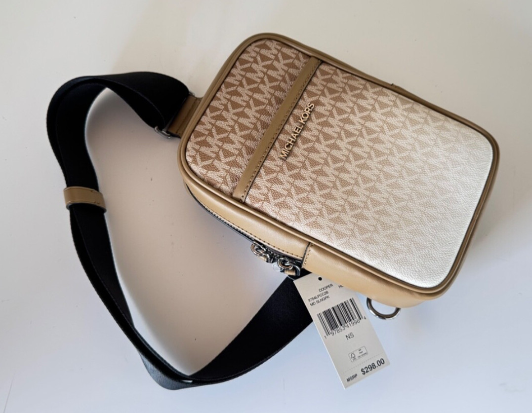 MICHAEL KORS UNISEX COOPER MEDIUM OMBRE SLING PACK CROSSBODY BAG MK HUSK