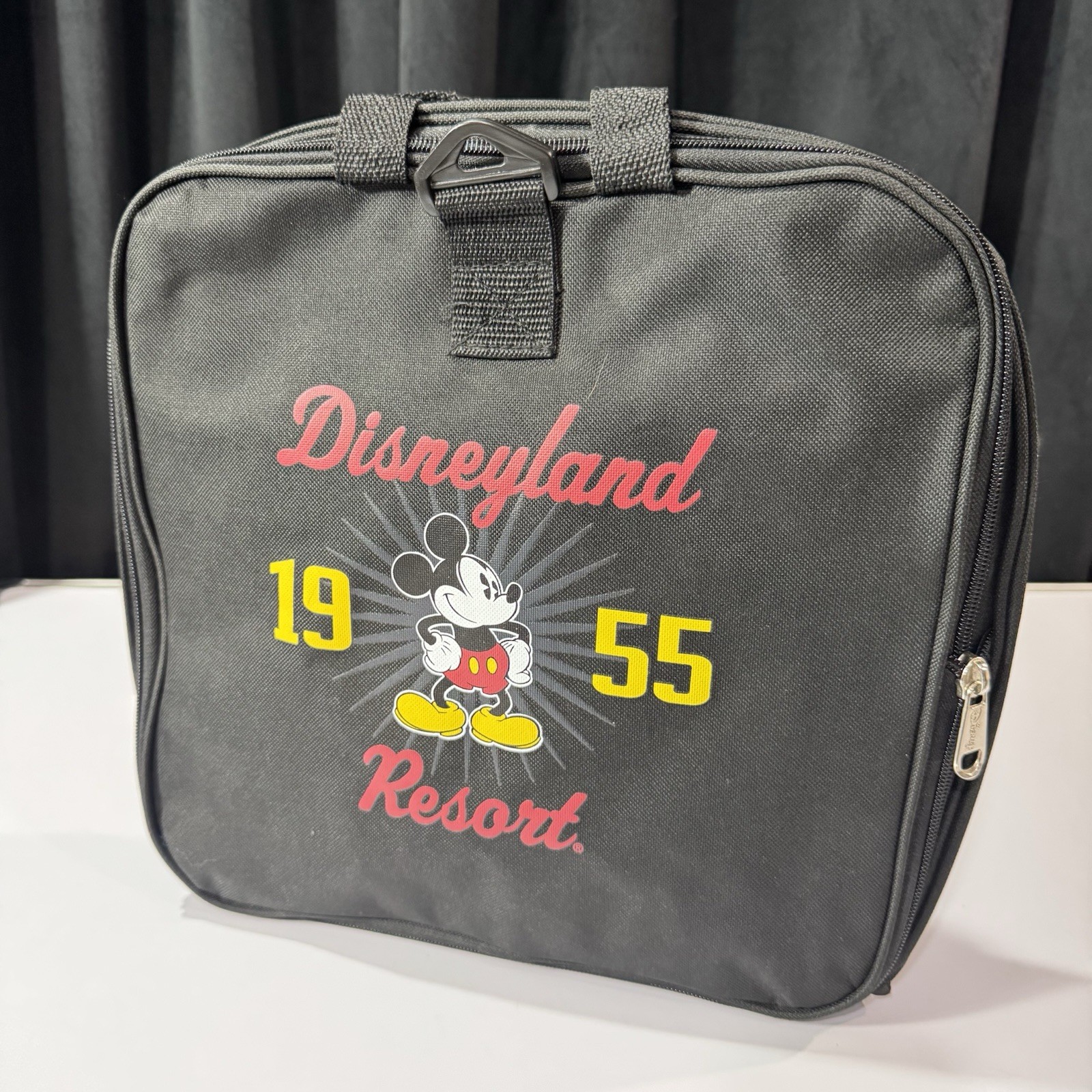 Disneyland Resort 1955 Mickey Mouse Black Collapsible Duffle Bag No Tags