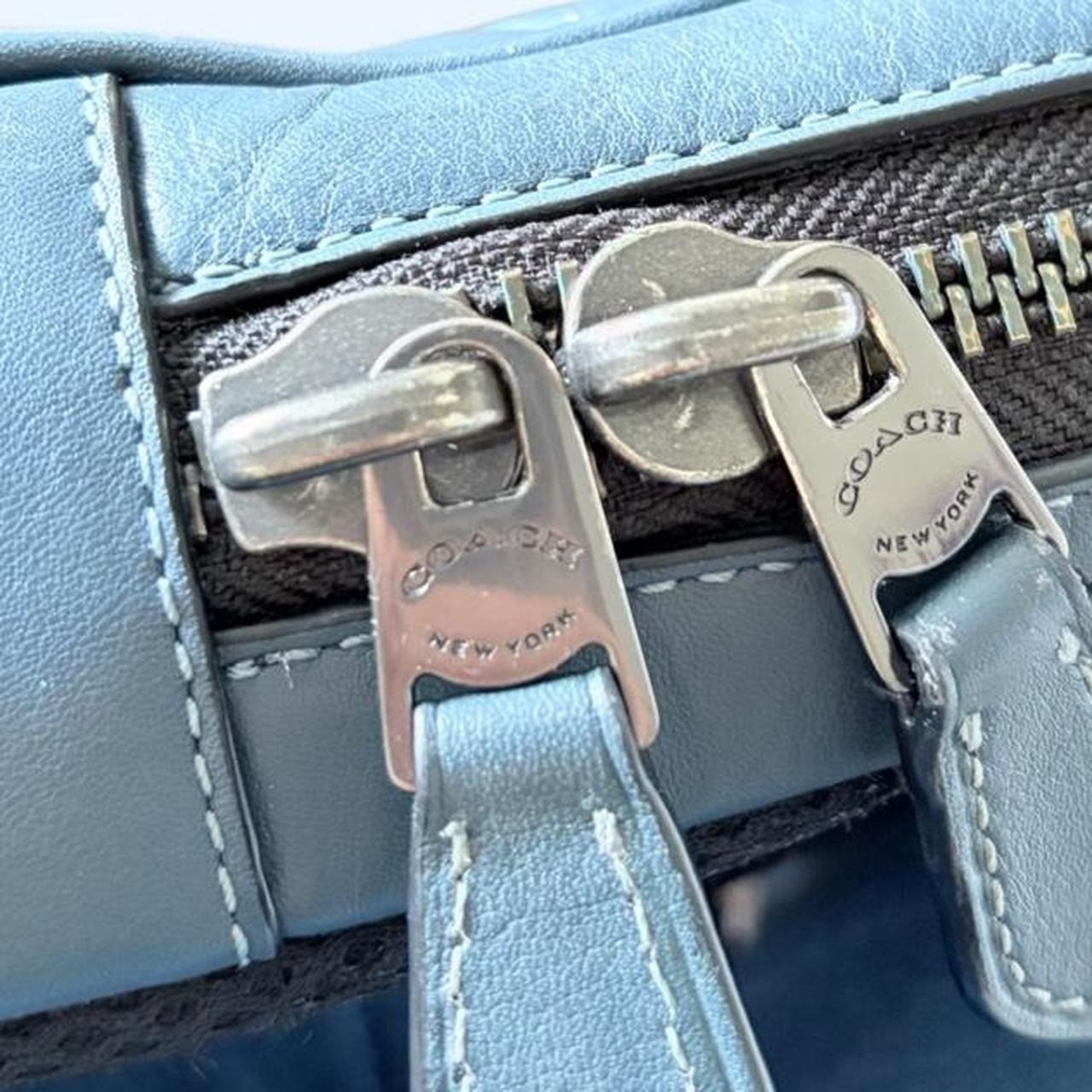 Coach Blue Signature Embossed Leather West Pack Sling Bag OS Streetwear Luxury