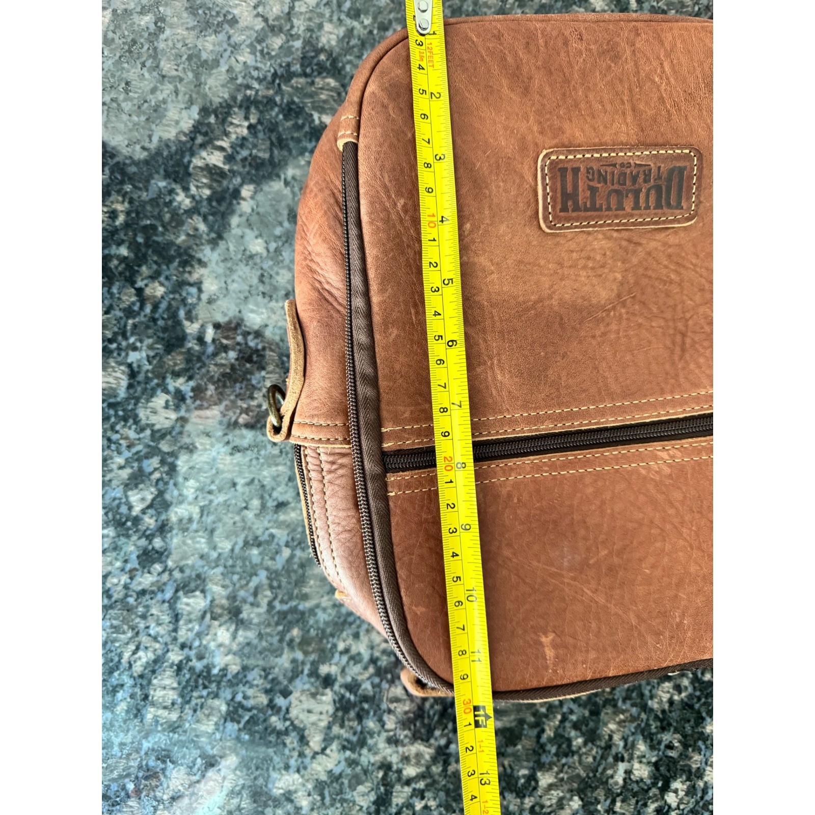 Duluth Trading Co Lifetime Leather Travel Bag Brown Crossbody Messenger 97310