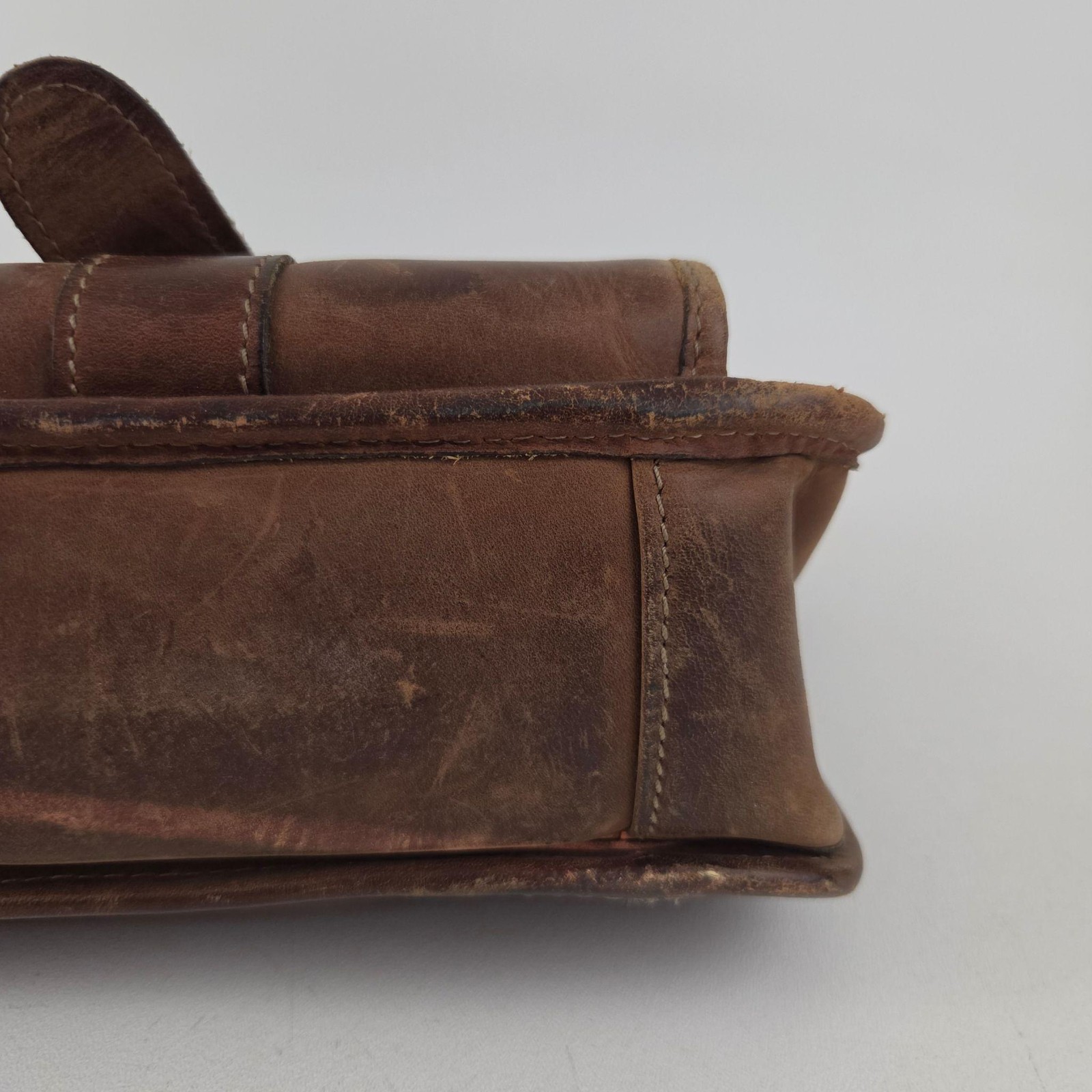 Schlesinger Leather Briefcase Bag Mens Large Brown Full Grain Organizer Business