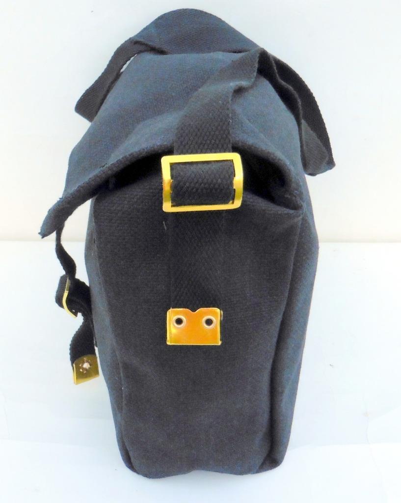 Canvas Shoulder Bag Biker Motorcycle Messenger Web Haversack Small 26x25x8cm Blk