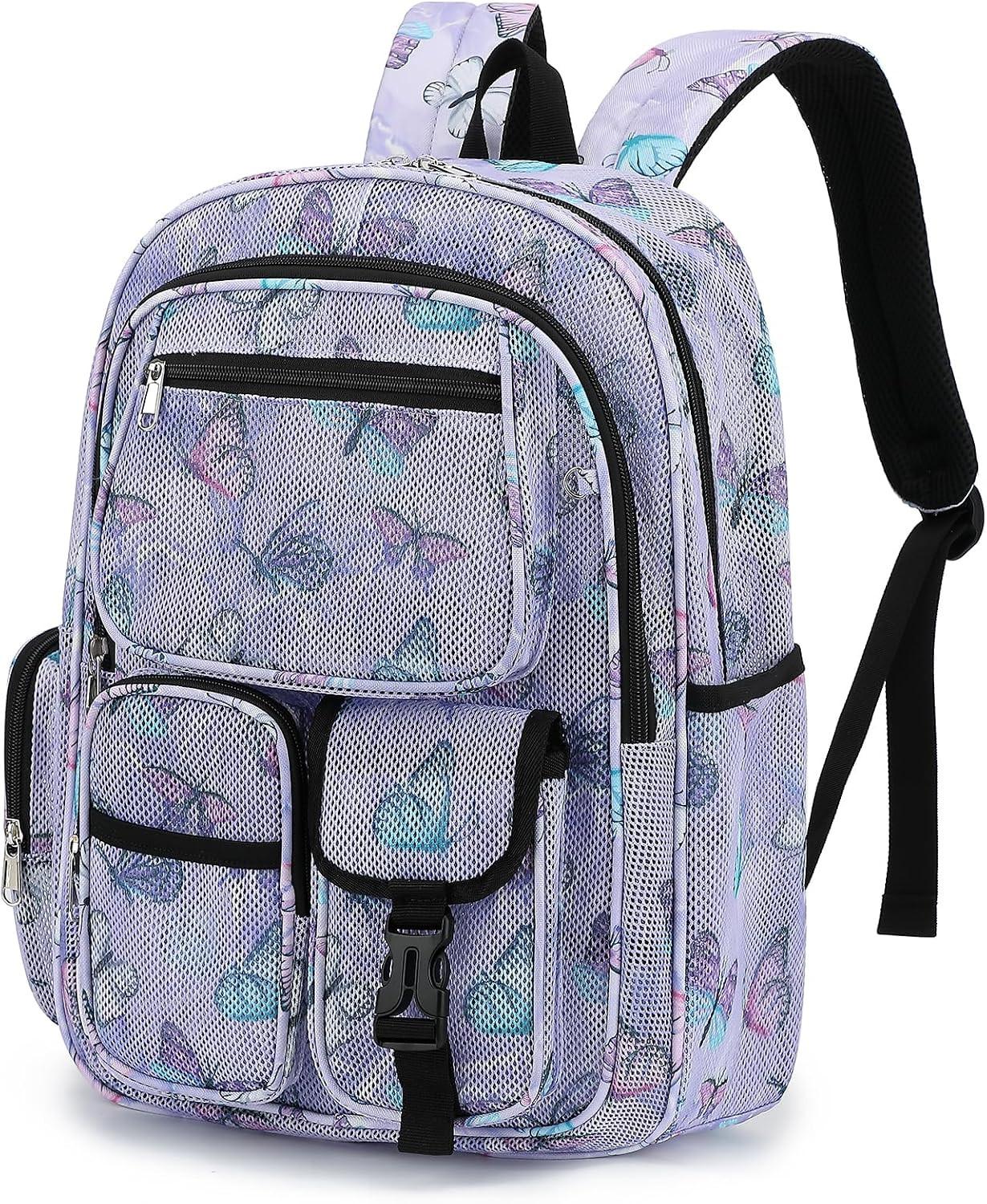 Mesh Backpacks for School, Heavy Duty Breathable See through Bookbag for Women G