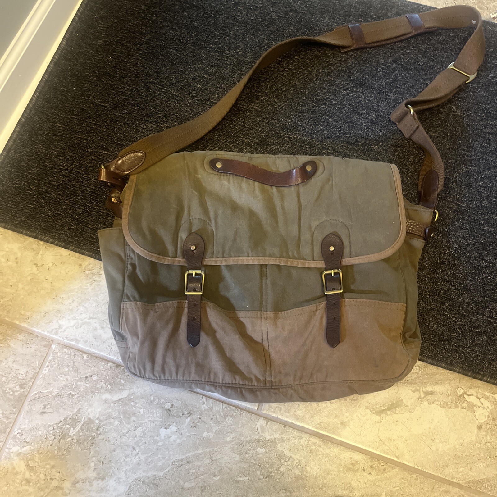 Men’s J.CREW “Abingdon” Waxed Canvas Briefcase Shoulder Bag