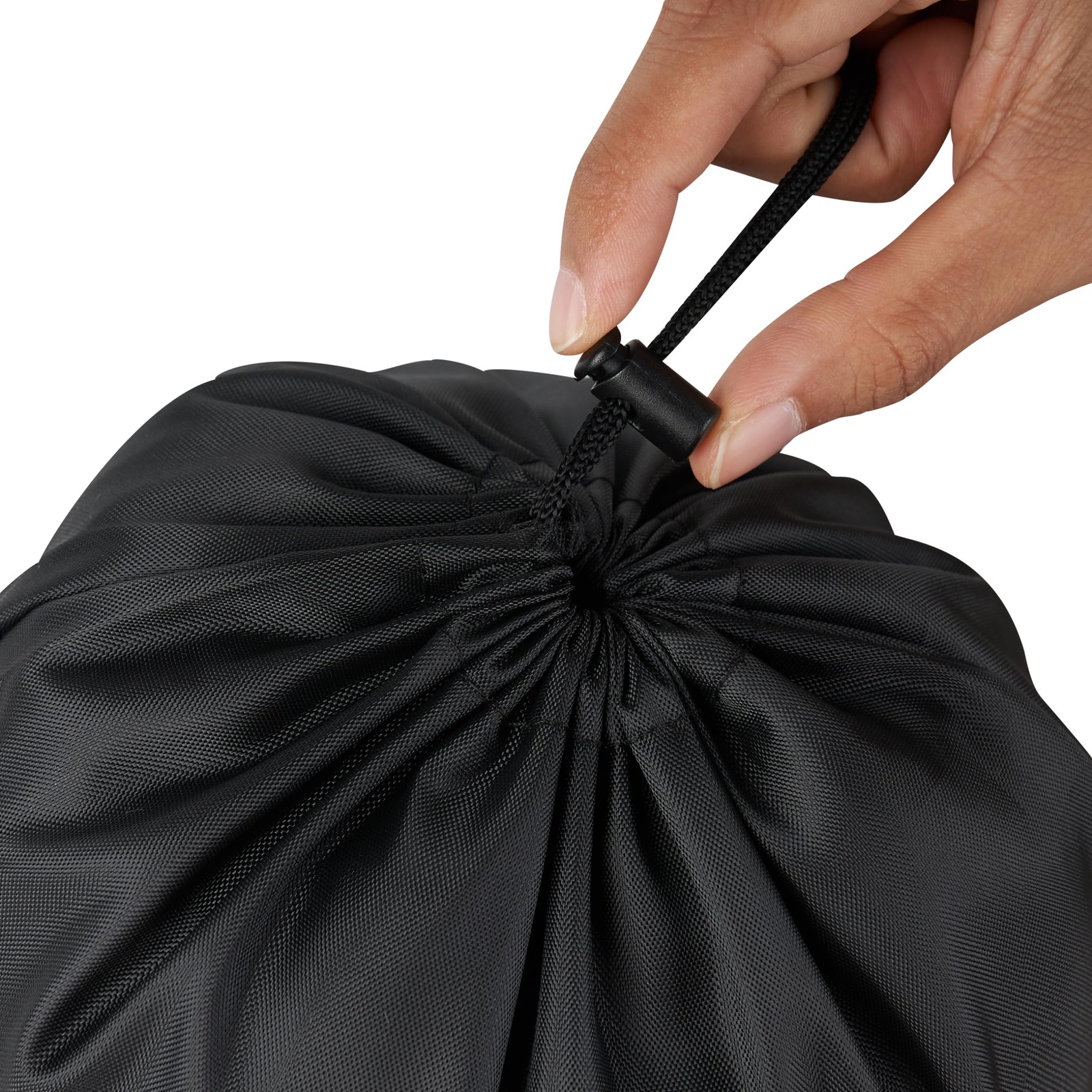 Drawstring Bag Toggle Nylon Cinch Ditty Pouch, Six Pack Black 5×7 Inch Set of 6
