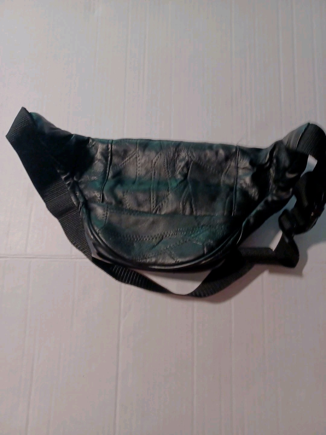Maxam Genuine Lambskin Leather Waist Bag Black Fanny Pack Multi Pocket NWT
