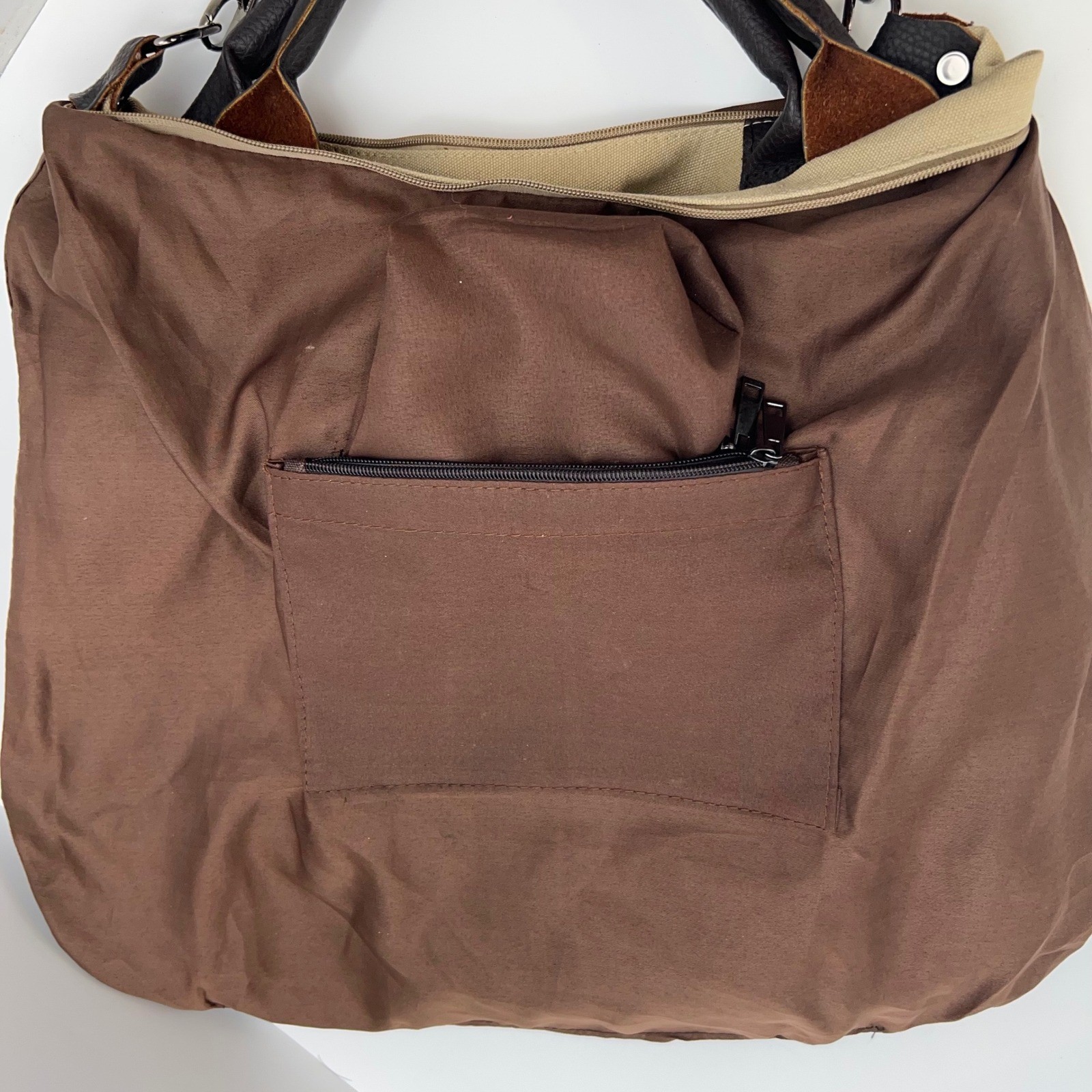 CANVAS Messenger Bag Leather Trim Crossbody Commuter Tote Outdoor Travel Casual