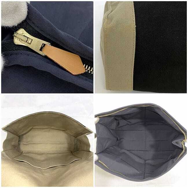 Hermes Clutch Bag Tapi de Sel ec-21625 Gray Beige Good Condition Canvas Used