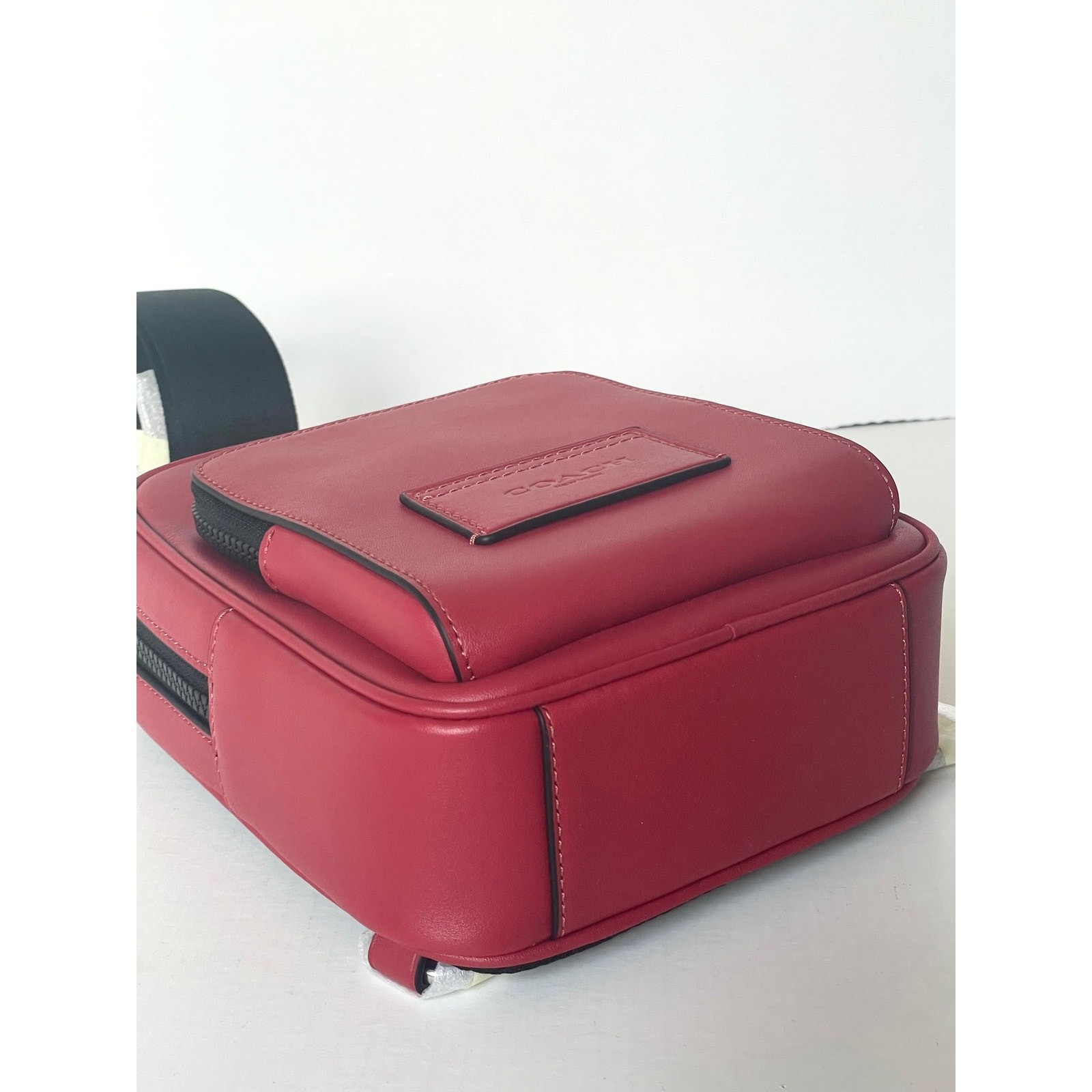 Coach Racer Sling Pack CU252 True Red Calf Leather Small Crossbody Silver