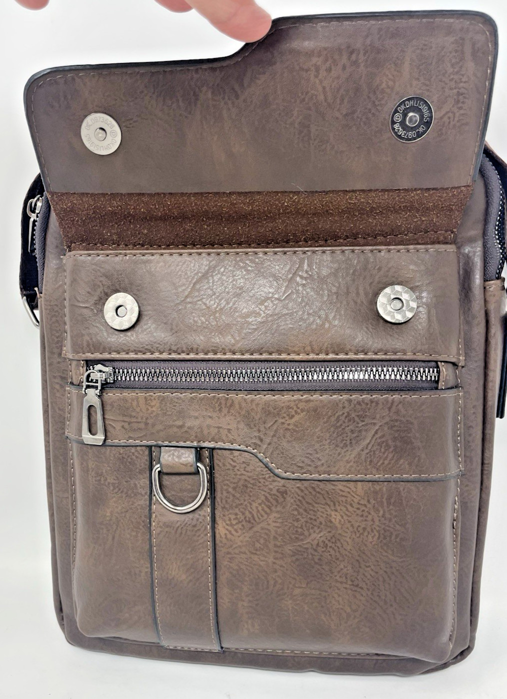 Weixier Brown PU Vegan Leather Crossbody Messenger Shoulder Bag 10 x 11.5″ New