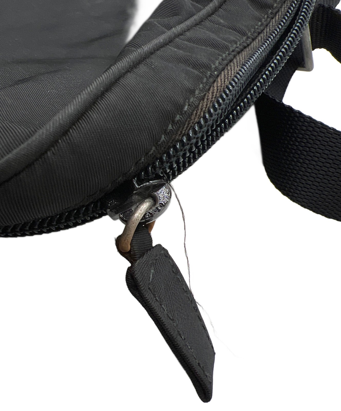 PRADA Mens Black Small Shoulder Bag Adjustable Strap 80 to 150cm W17 H18cm Auth