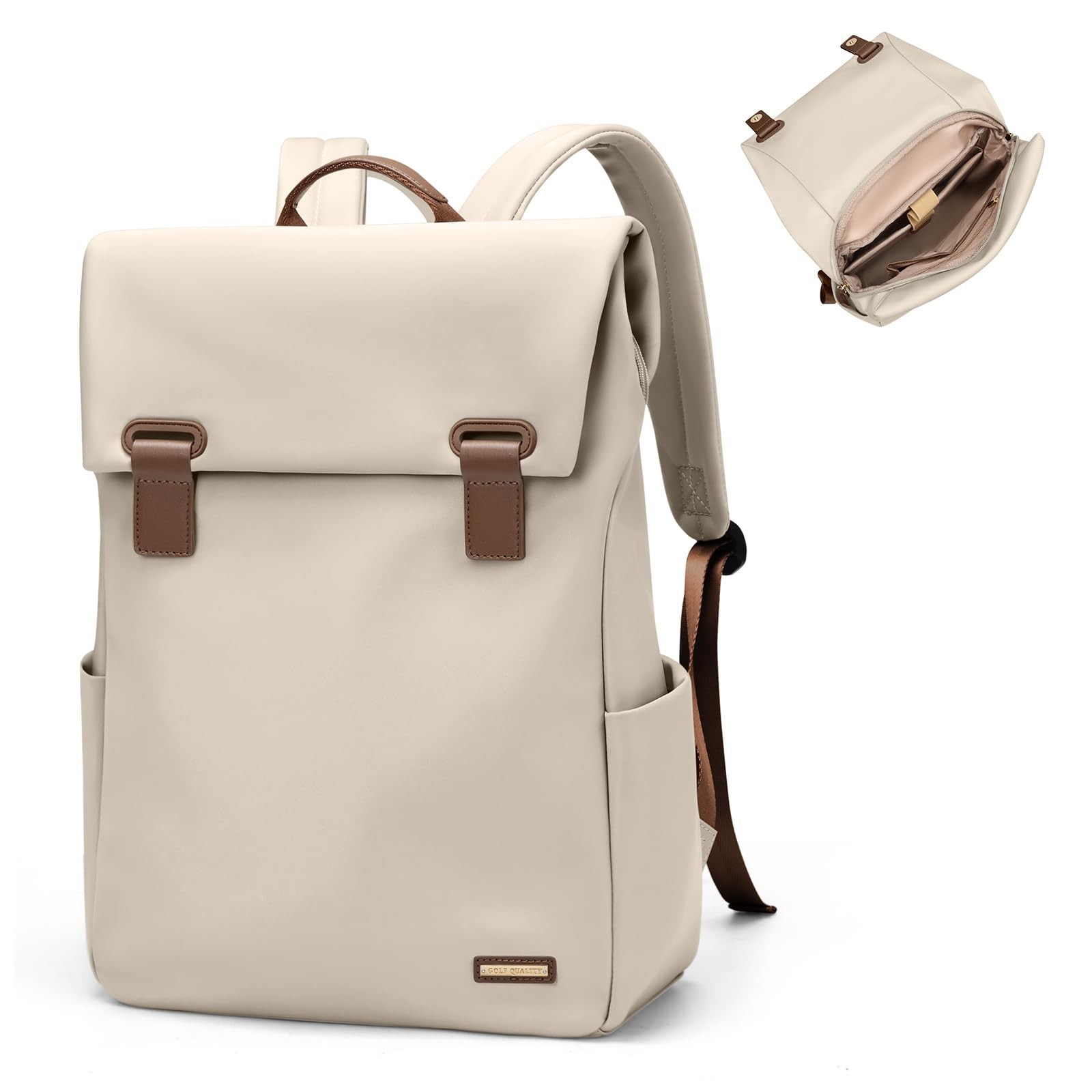 Apricot Women’s Laptop Backpack for 14-Inch Notebook Waterproof Travel Commute