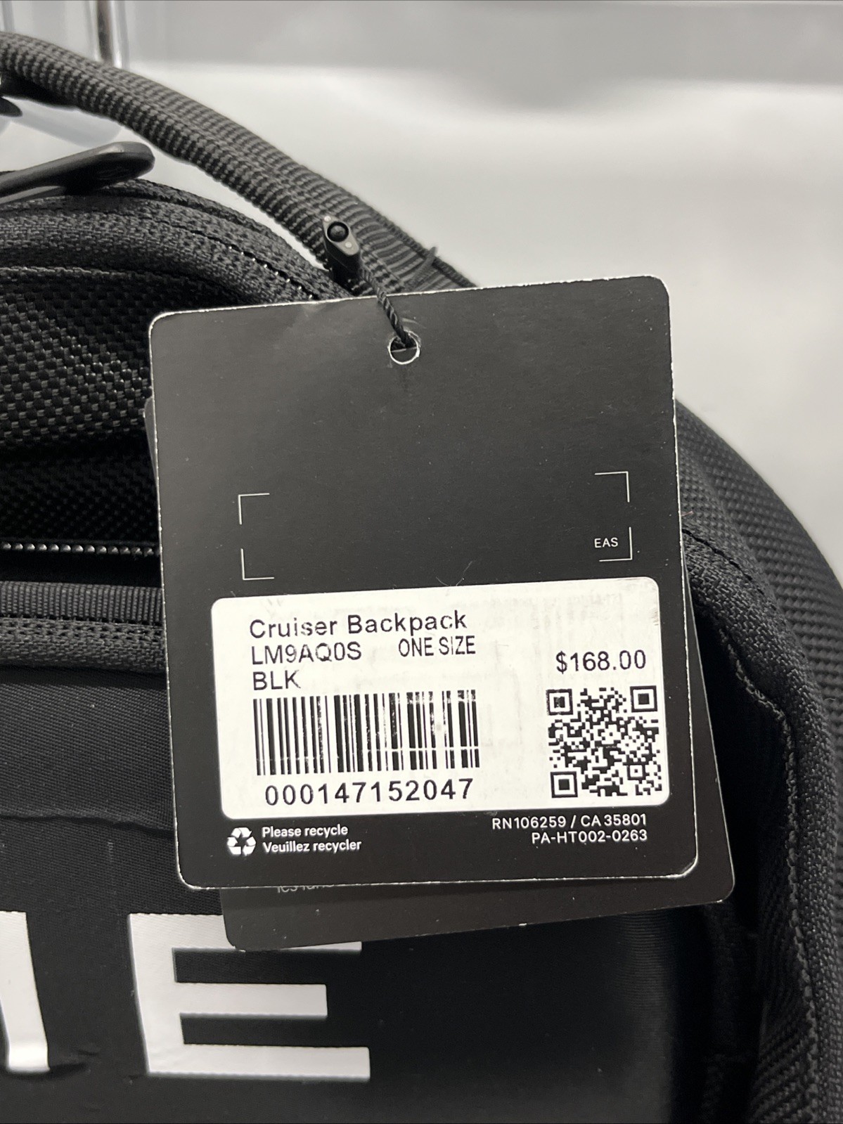 Lululemon Cruiser Backpack Black 23L Water Repellant Nylon